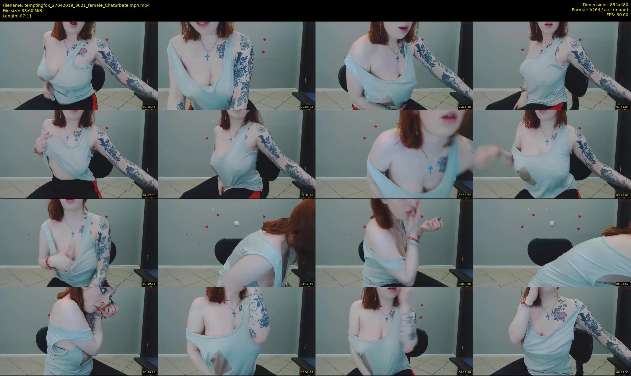 temptingfox — 8 minute Chaturbate female cam show recording, 480p, Apr 27, 2019