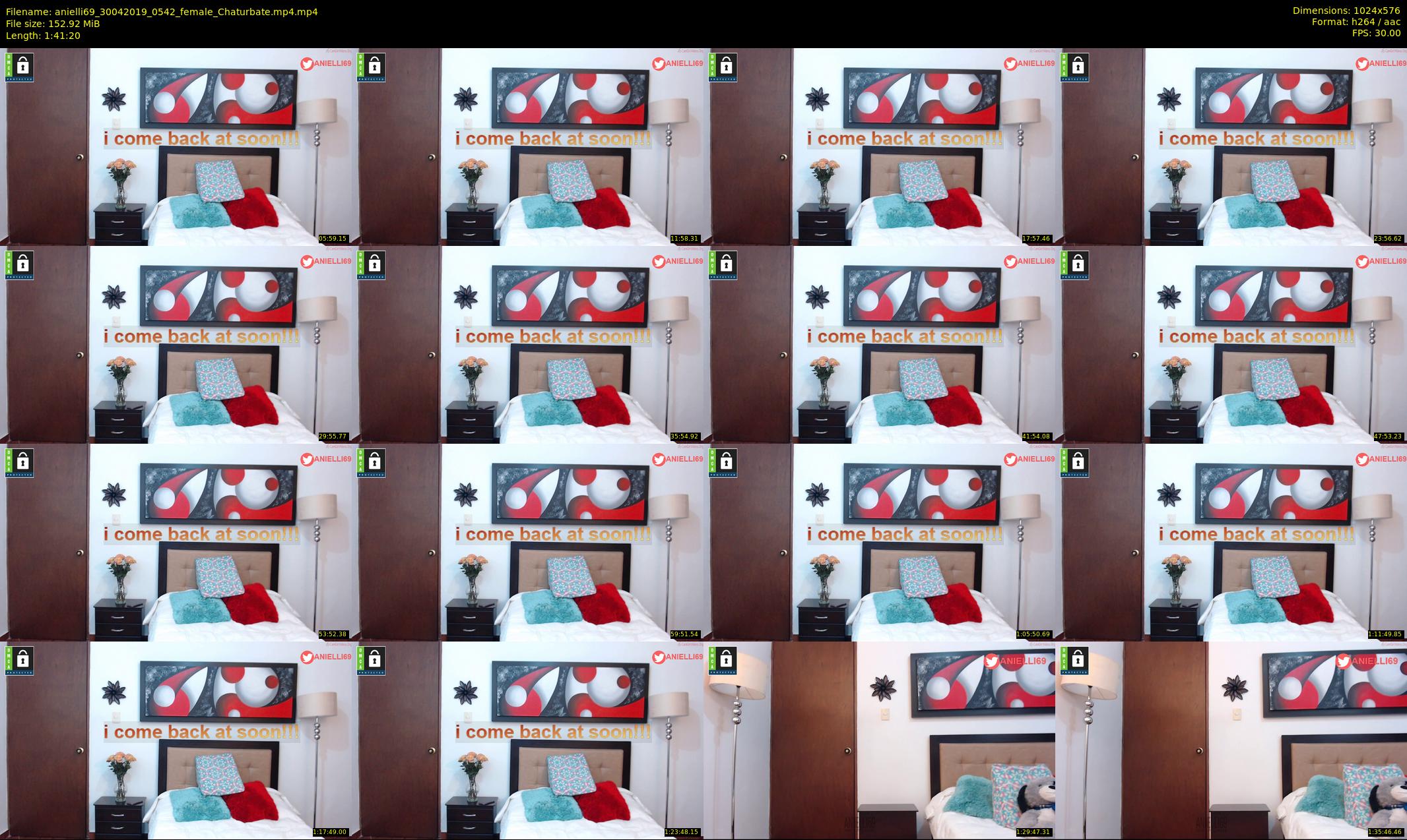 anielli69 — 102 minute Chaturbate female cam show recording, 480p, Apr 30, 2019
