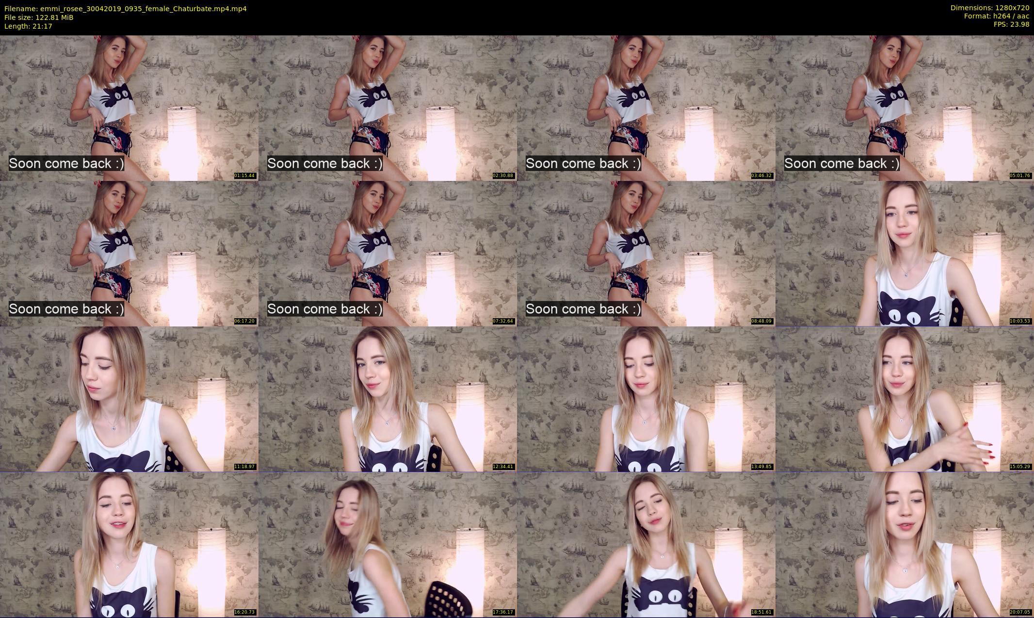 emmi_rosee — 22 minute Chaturbate female cam show recording, 720p, Apr 30, 2019