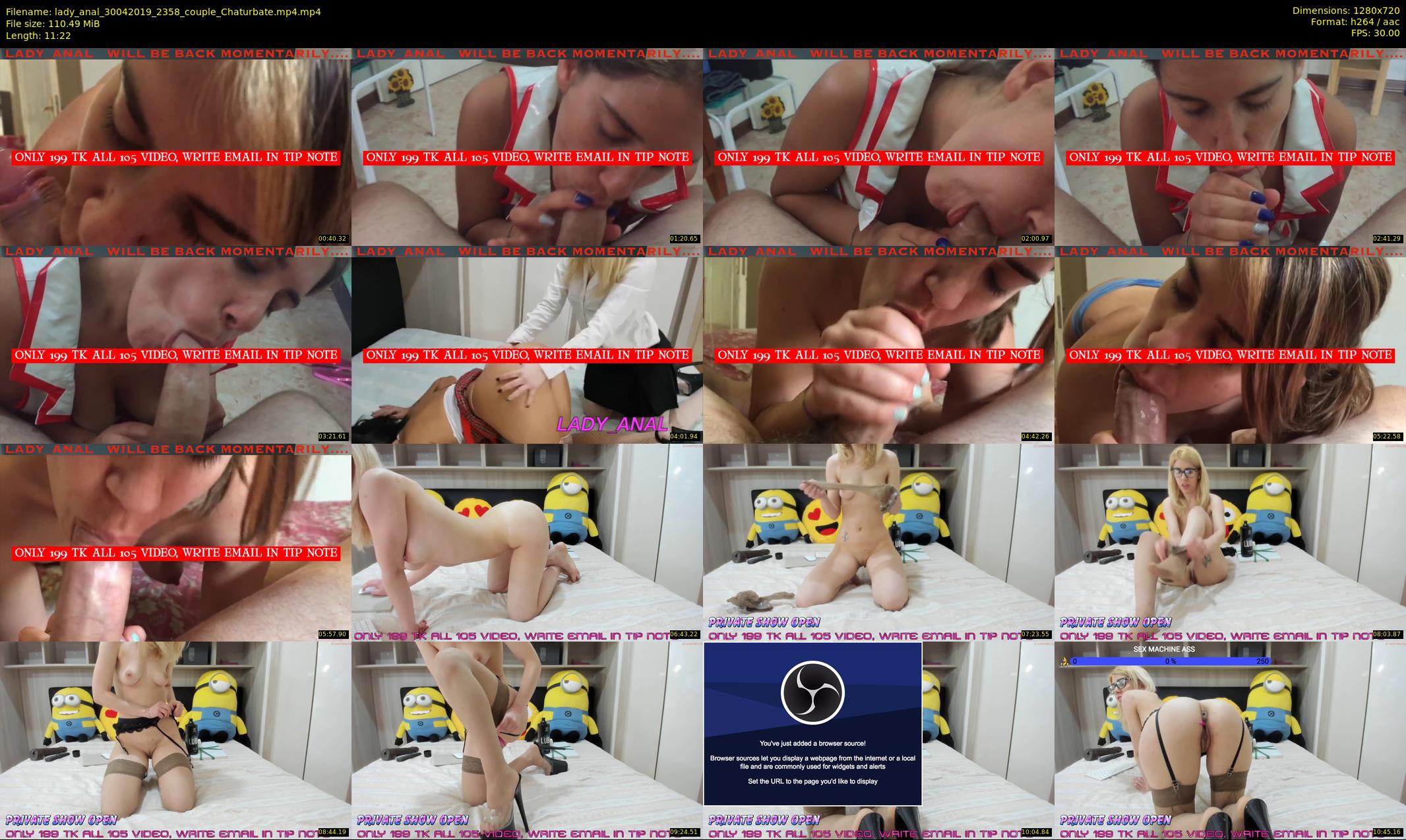 lady_anal — 12 minute Chaturbate female cam show recording, 720p, Apr 30, 2019