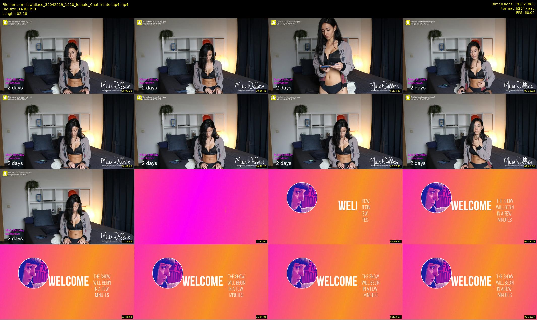 miiiawallace — 3 minute Chaturbate female cam show recording, 1080p, Apr 30, 2019