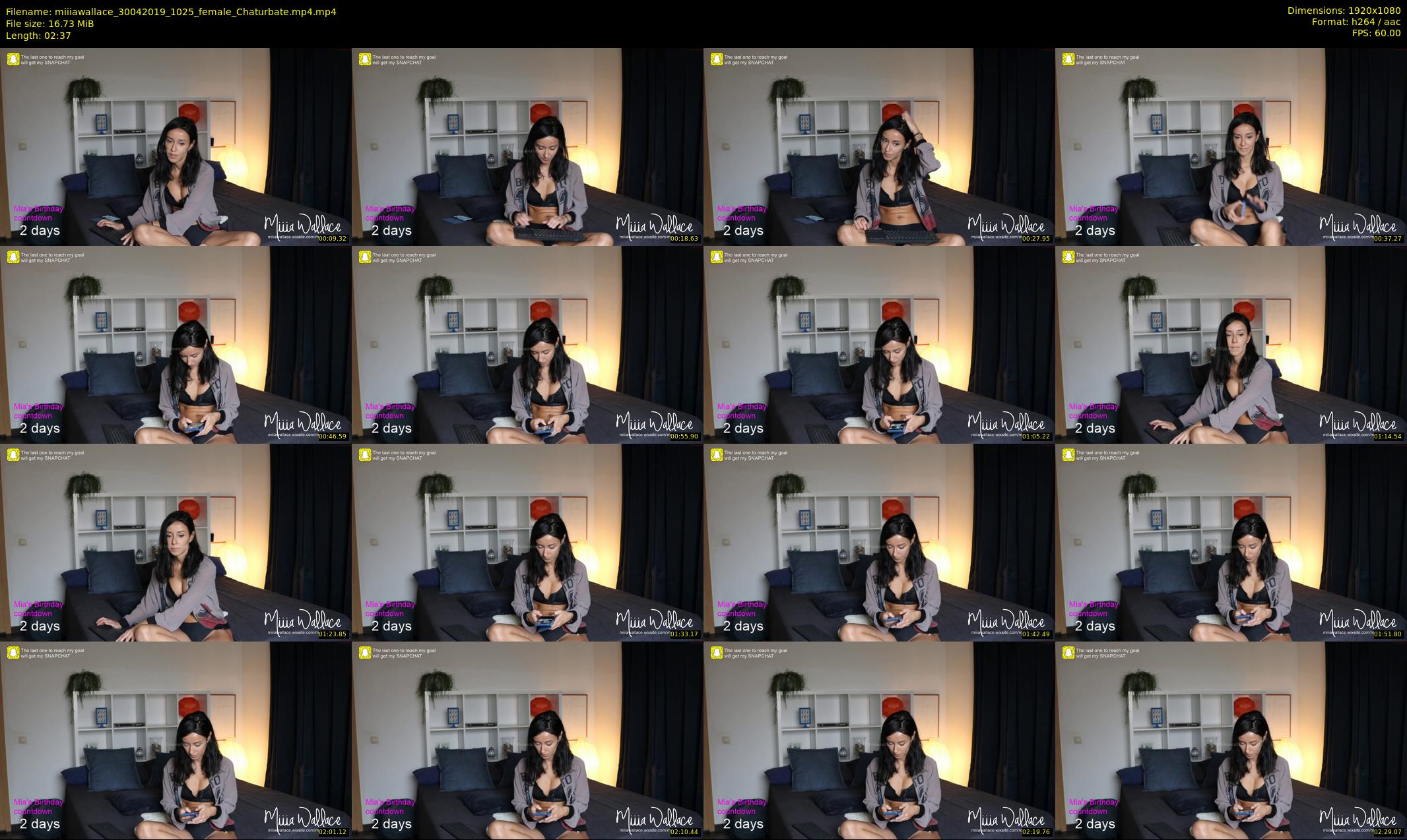 miiiawallace — 3 minute Chaturbate female cam show recording, 1080p, Apr 30, 2019