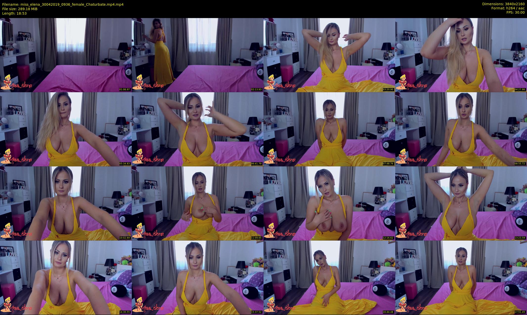miss_elena — 19 minute Chaturbate female cam show recording, 4K, Apr 30, 2019