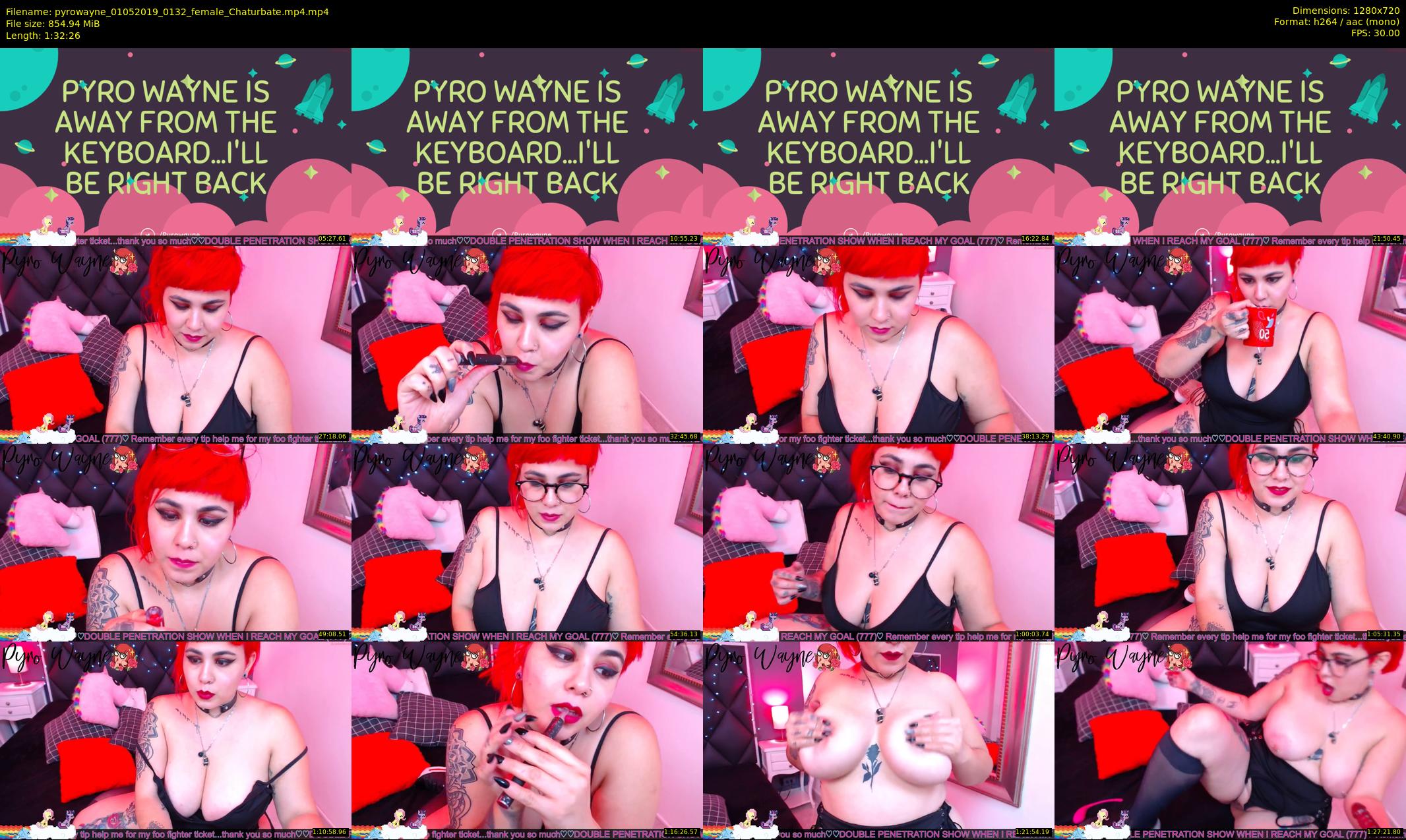 pyrowayne — 93 minute Chaturbate female cam show recording, 720p, May 1, 2019