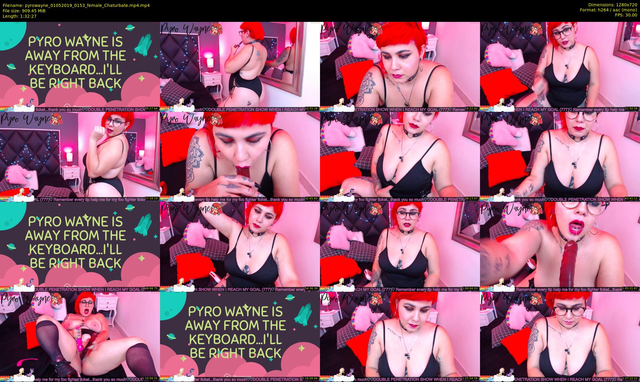 pyrowayne — 93 minute Chaturbate female cam show recording, 720p, May 1, 2019