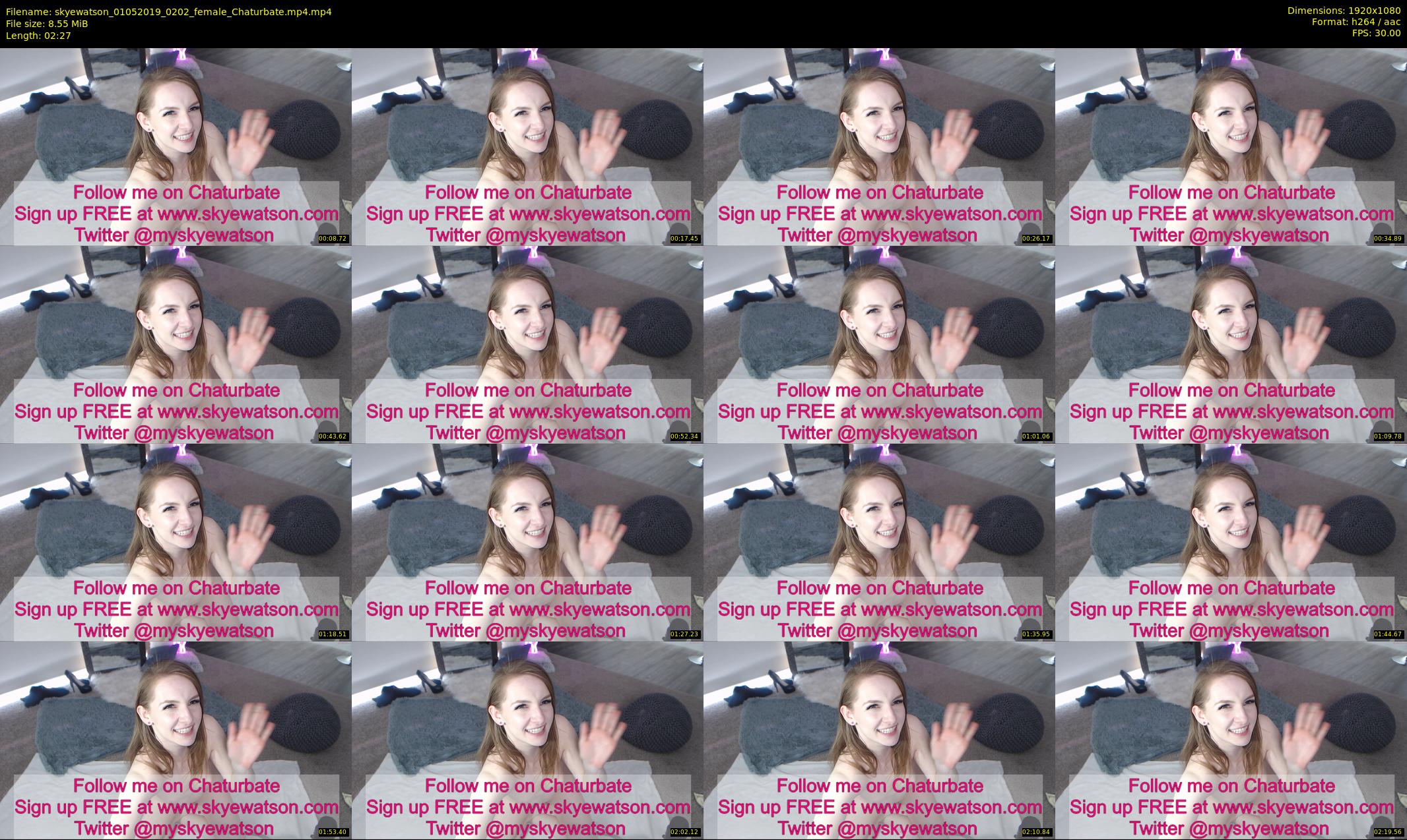 skyewatson — 3 minute Chaturbate female cam show recording, 1080p, May 1, 2019