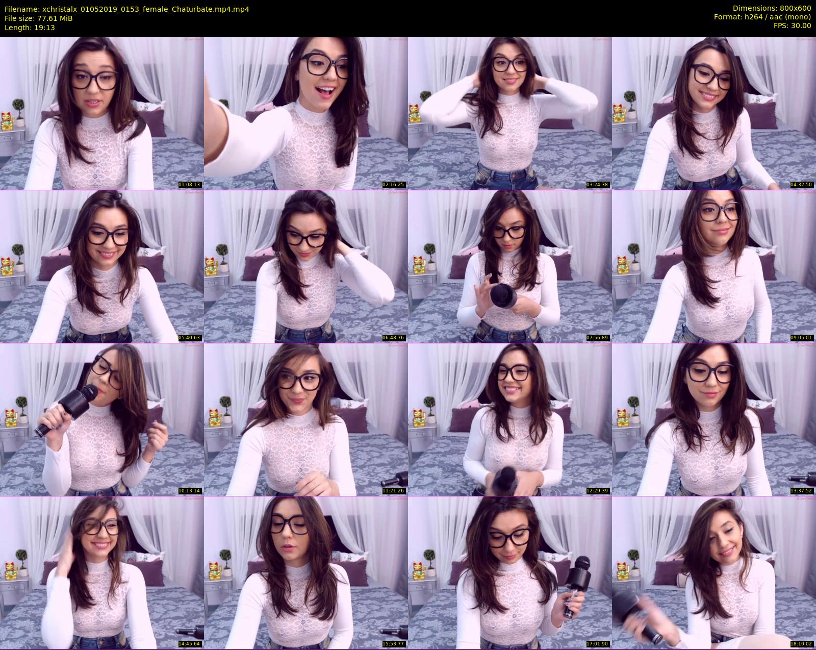 xchristalx — 20 minute Chaturbate female cam show recording, 480p, May 1, 2019