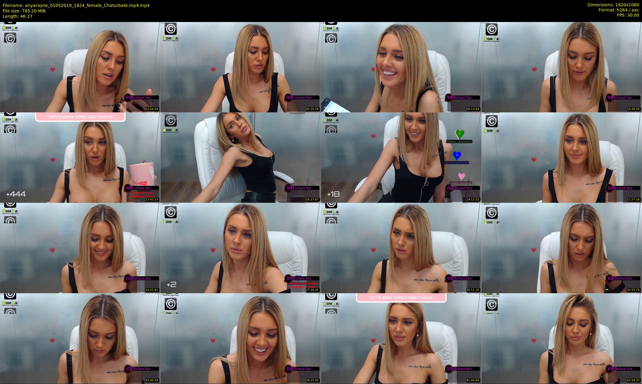 anyarayne — 47 minute Chaturbate female cam show recording, 1080p, May 1, 2019