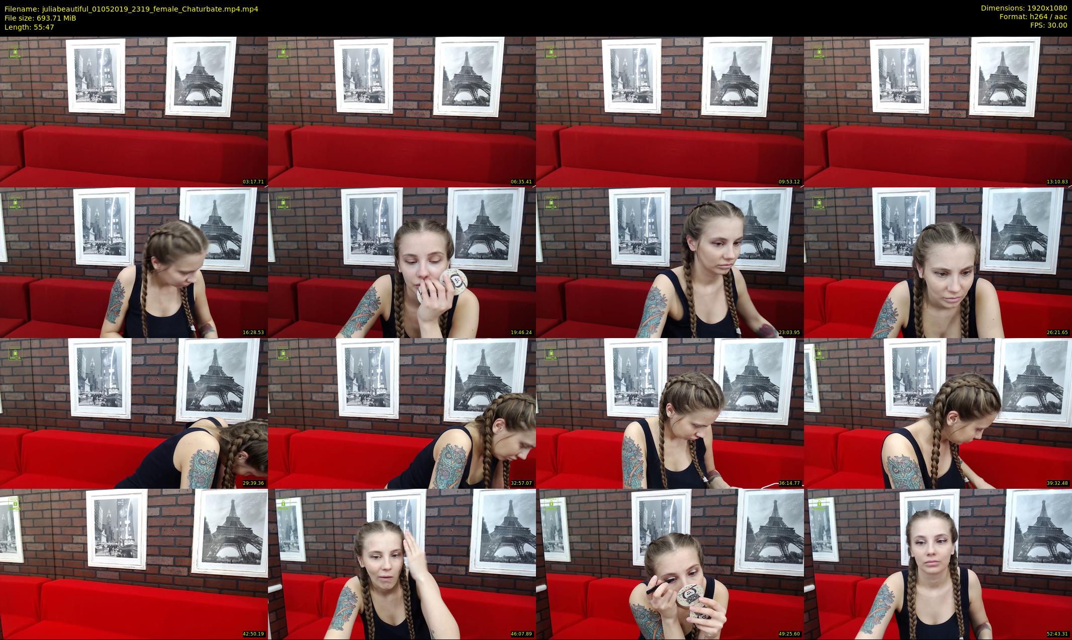 juliabeautiful — 56 minute Chaturbate female cam show recording, 1080p, May 1, 2019