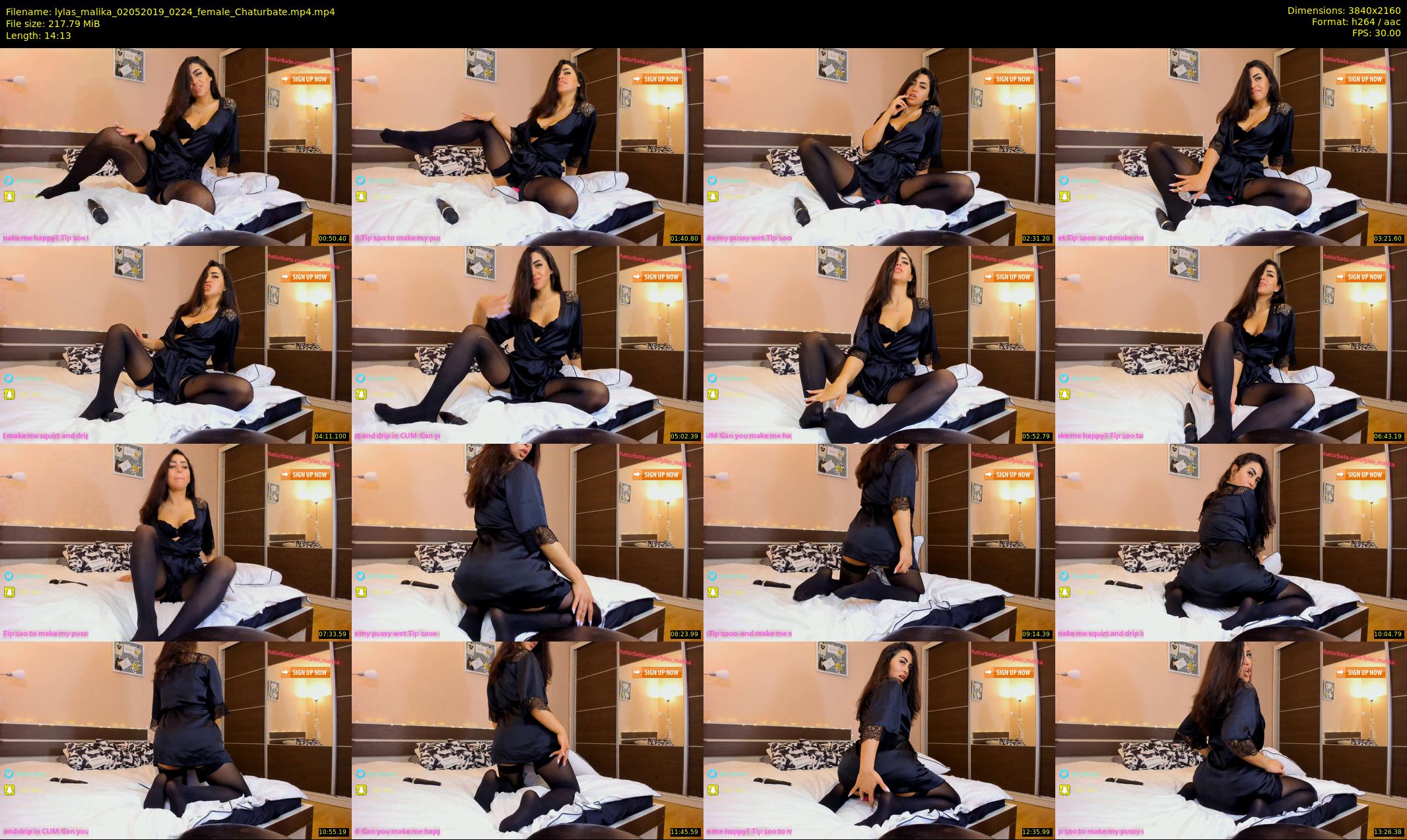 lylas_malika — 15 minute Chaturbate female cam show recording, 4K, May 2, 2019