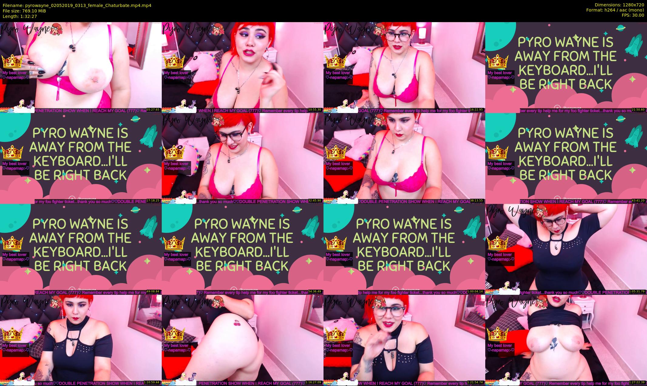 pyrowayne — 93 minute Chaturbate female cam show recording, 720p, May 2, 2019