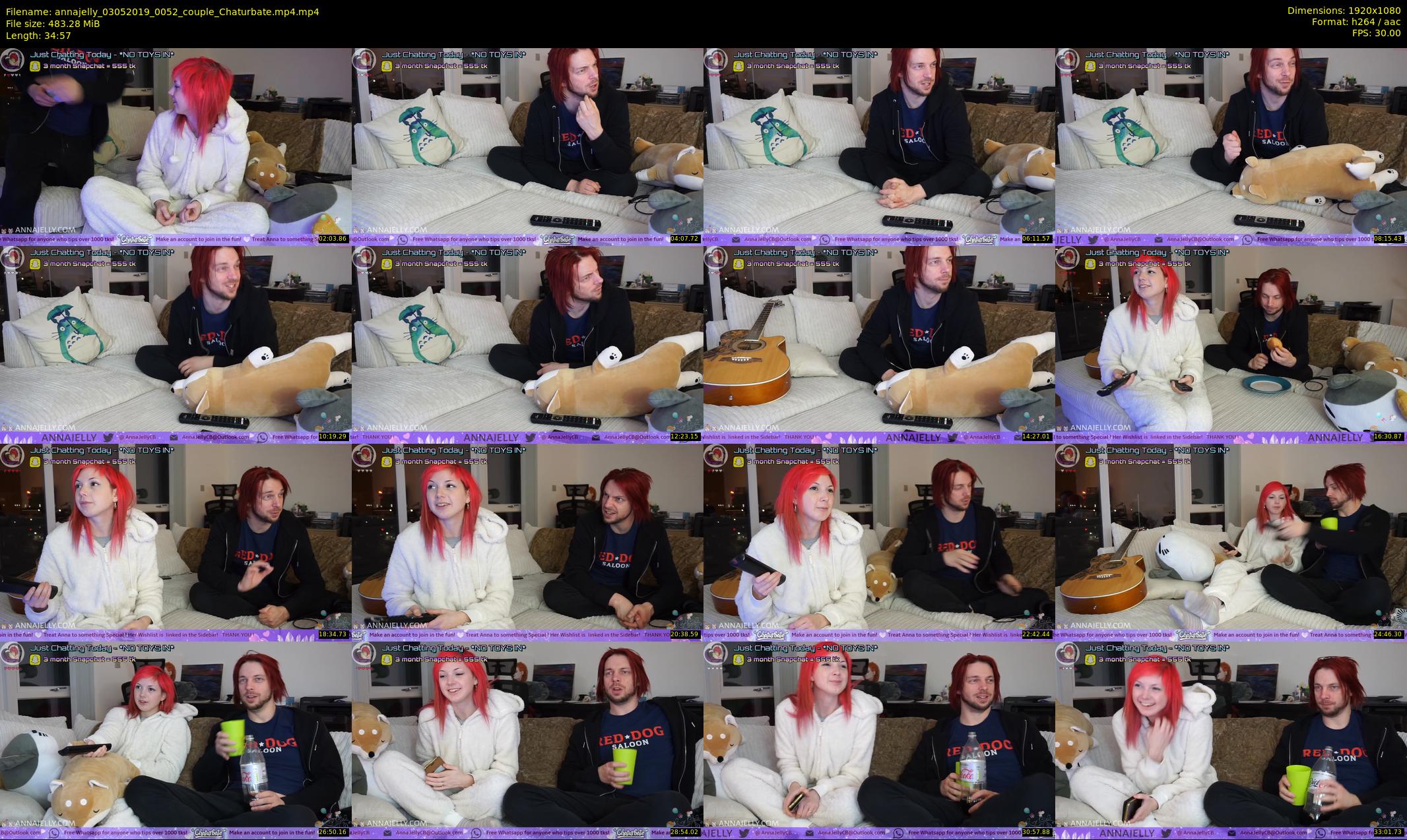 annajelly — 35 minute Chaturbate couple cam show recording, 1080p, May 3, 2019