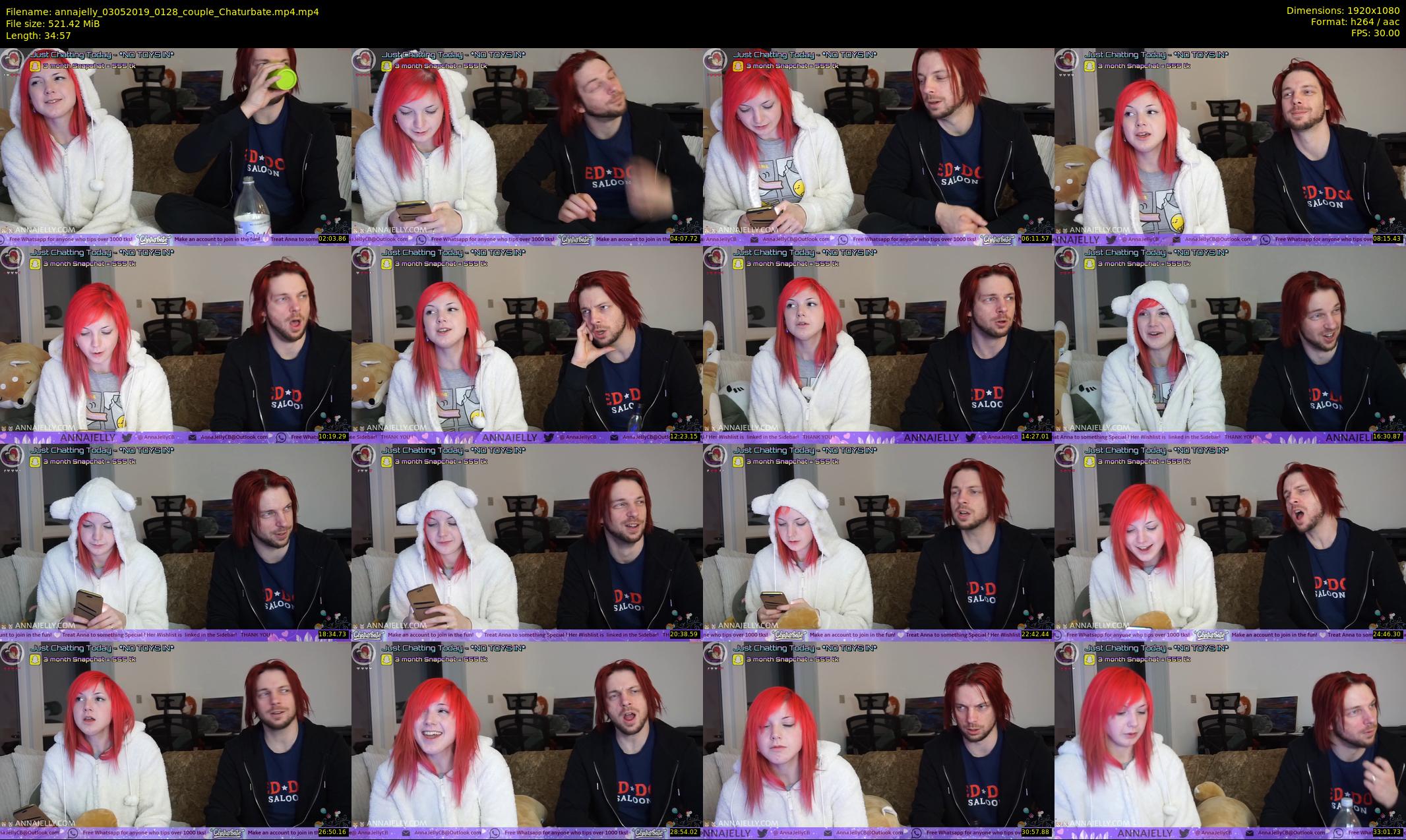annajelly — 35 minute Chaturbate couple cam show recording, 1080p, May 3, 2019