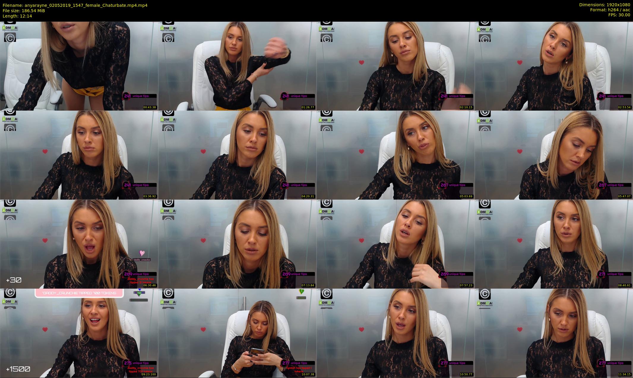 anyarayne — 13 minute Chaturbate female cam show recording, 1080p, May 2, 2019