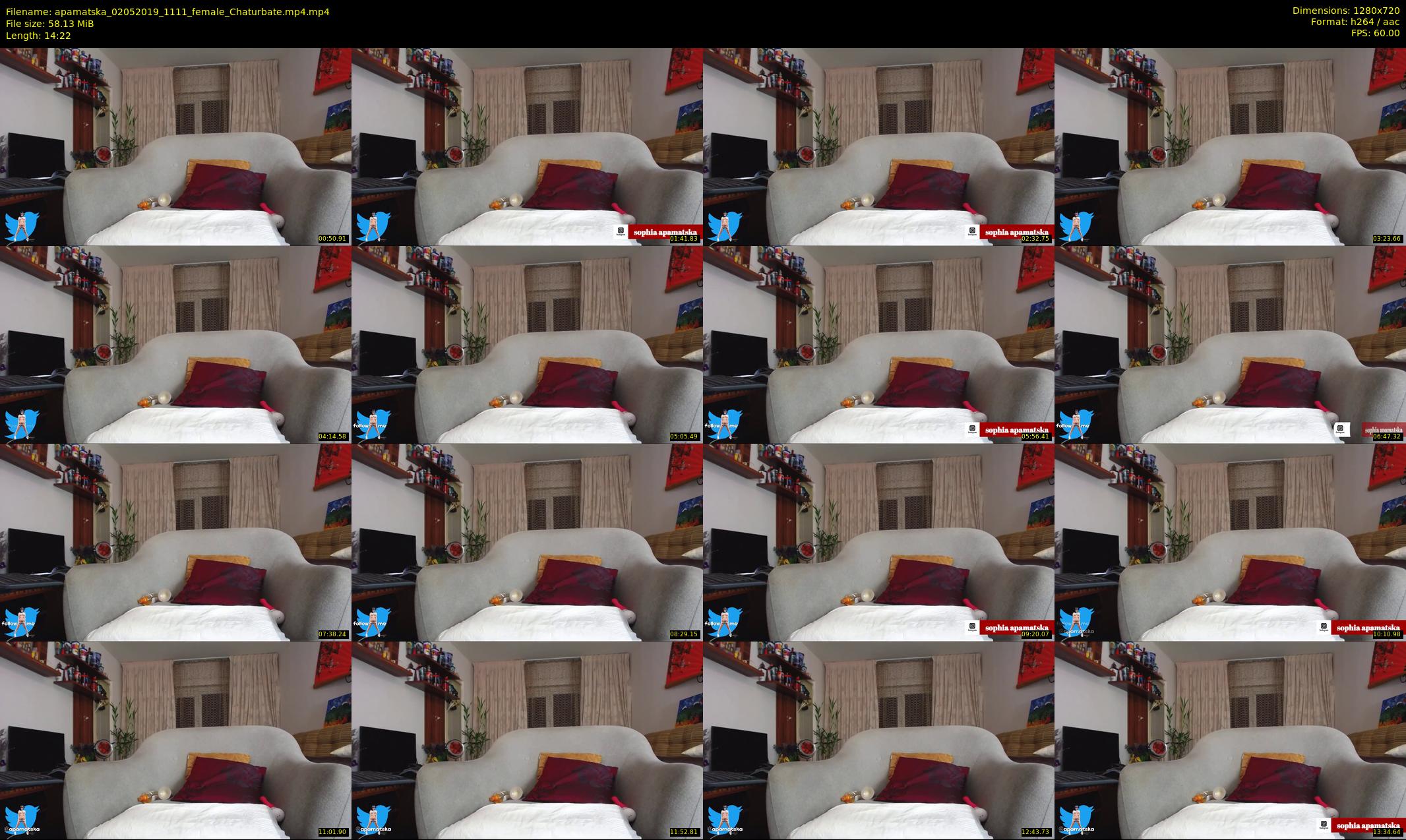 apamatska — 15 minute Chaturbate female cam show recording, 720p, May 2, 2019