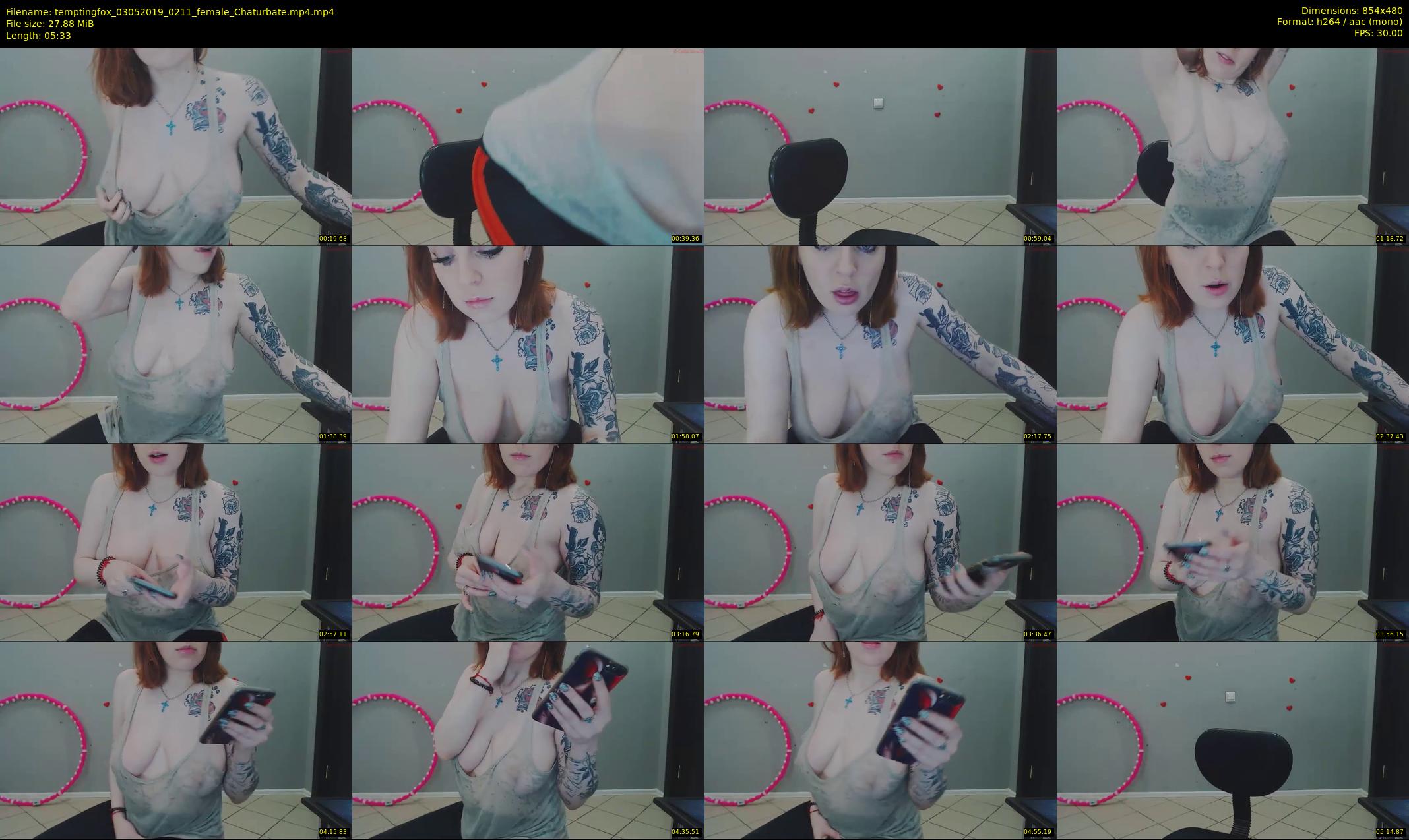 temptingfox — 6 minute Chaturbate female cam show recording, 480p, May 3, 2019