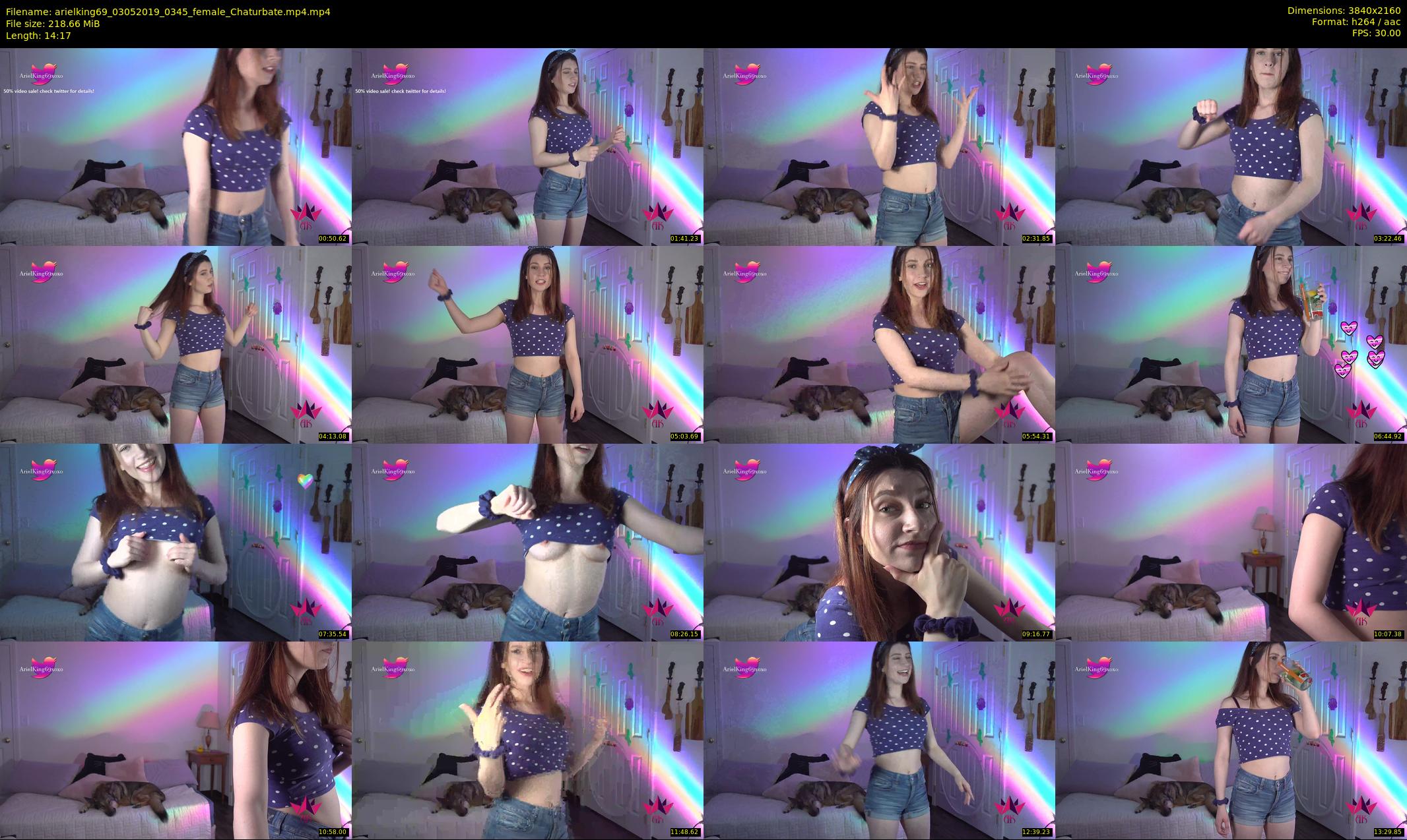 arielking69 — 15 minute Chaturbate female cam show recording, 4K, May 3, 2019