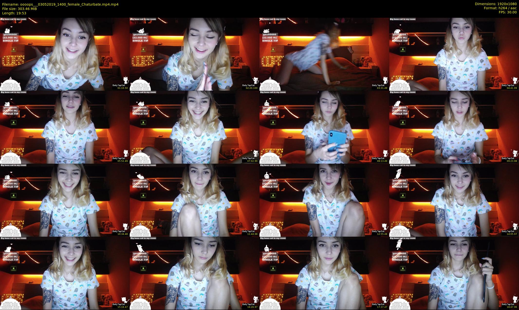 oooops__ — 20 minute Chaturbate female cam show recording, 1080p, May 3, 2019