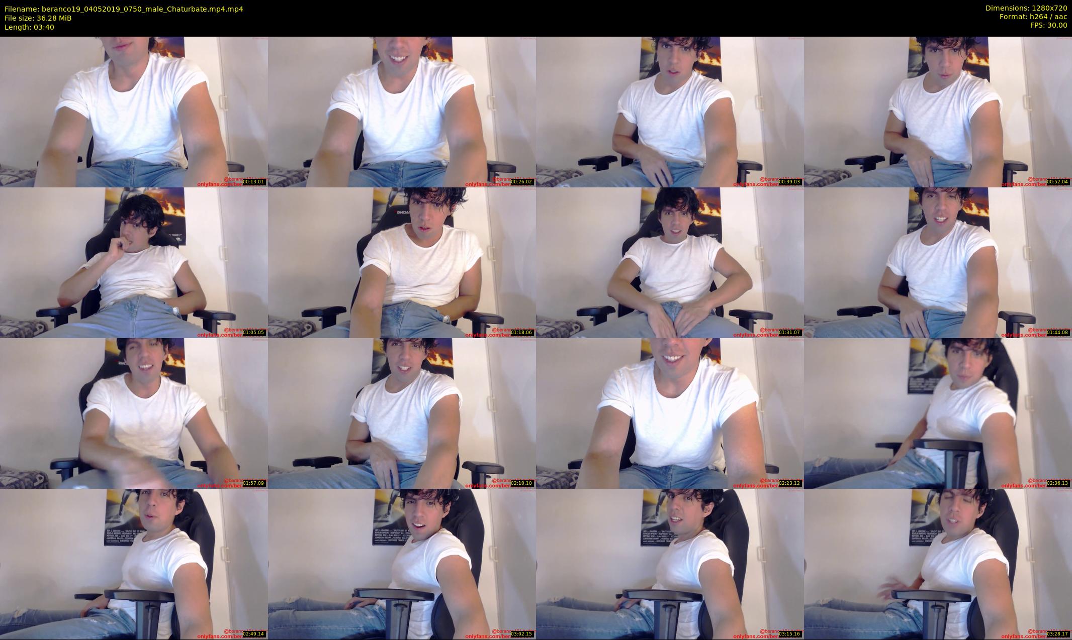 beranco19 — 4 minute Chaturbate male cam show recording, 720p, May 4, 2019