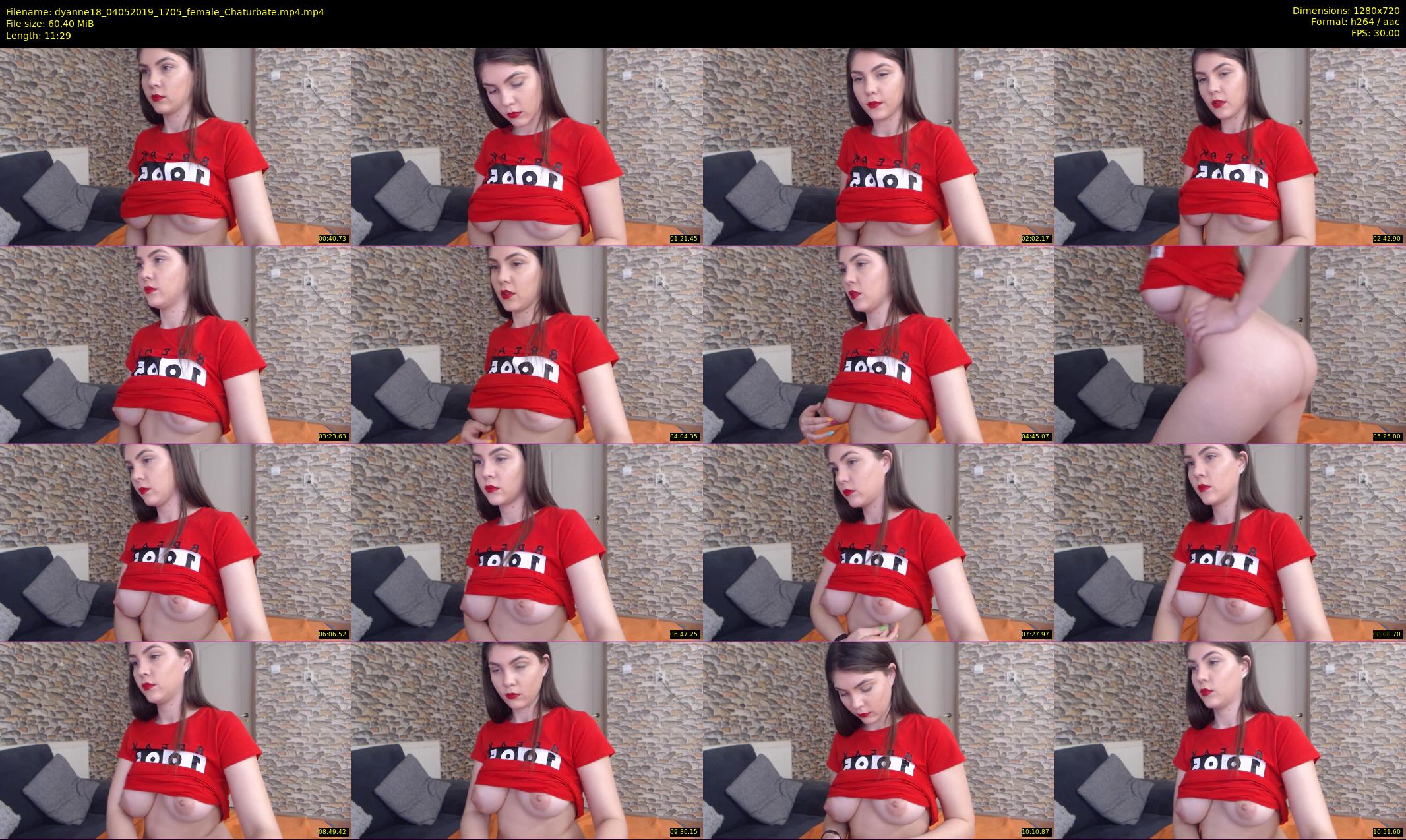 dyanne18 — 12 minute Chaturbate female cam show recording, 720p, May 4, 2019