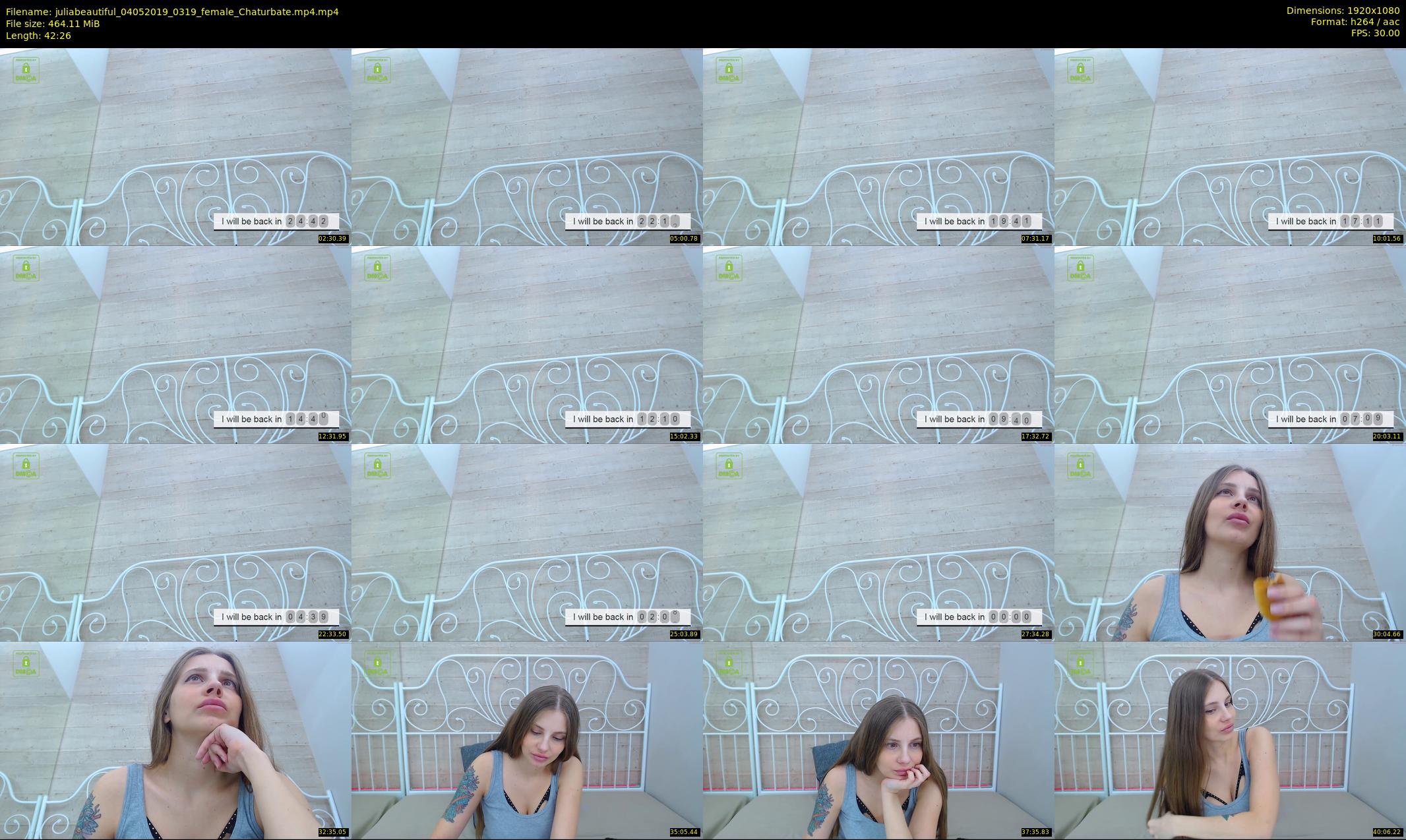 juliabeautiful — 43 minute Chaturbate female cam show recording, 1080p, May 4, 2019