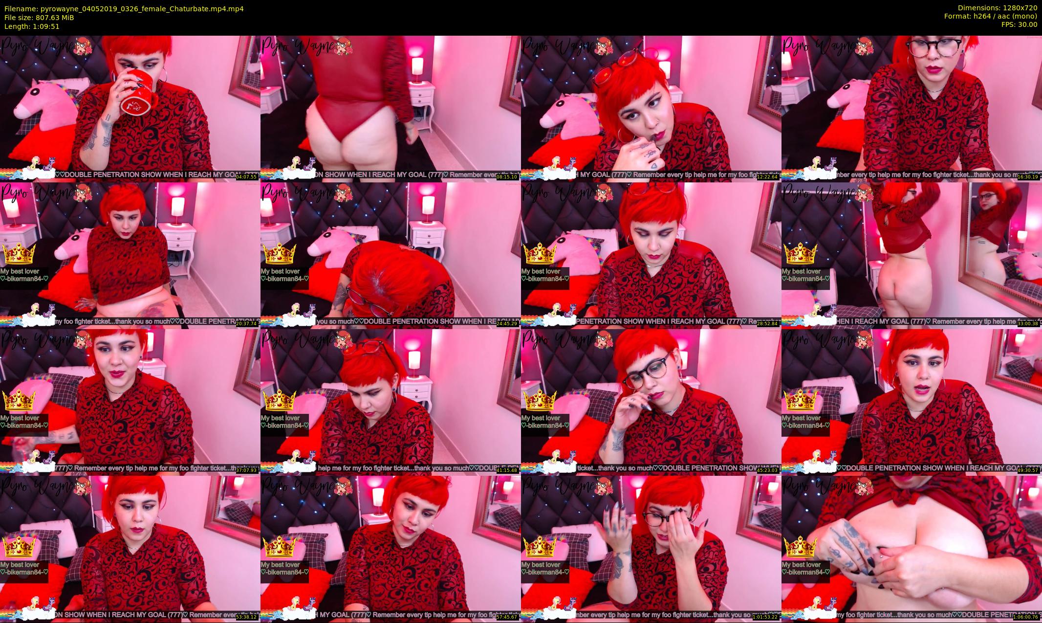 pyrowayne — 70 minute Chaturbate female cam show recording, 720p, May 4, 2019