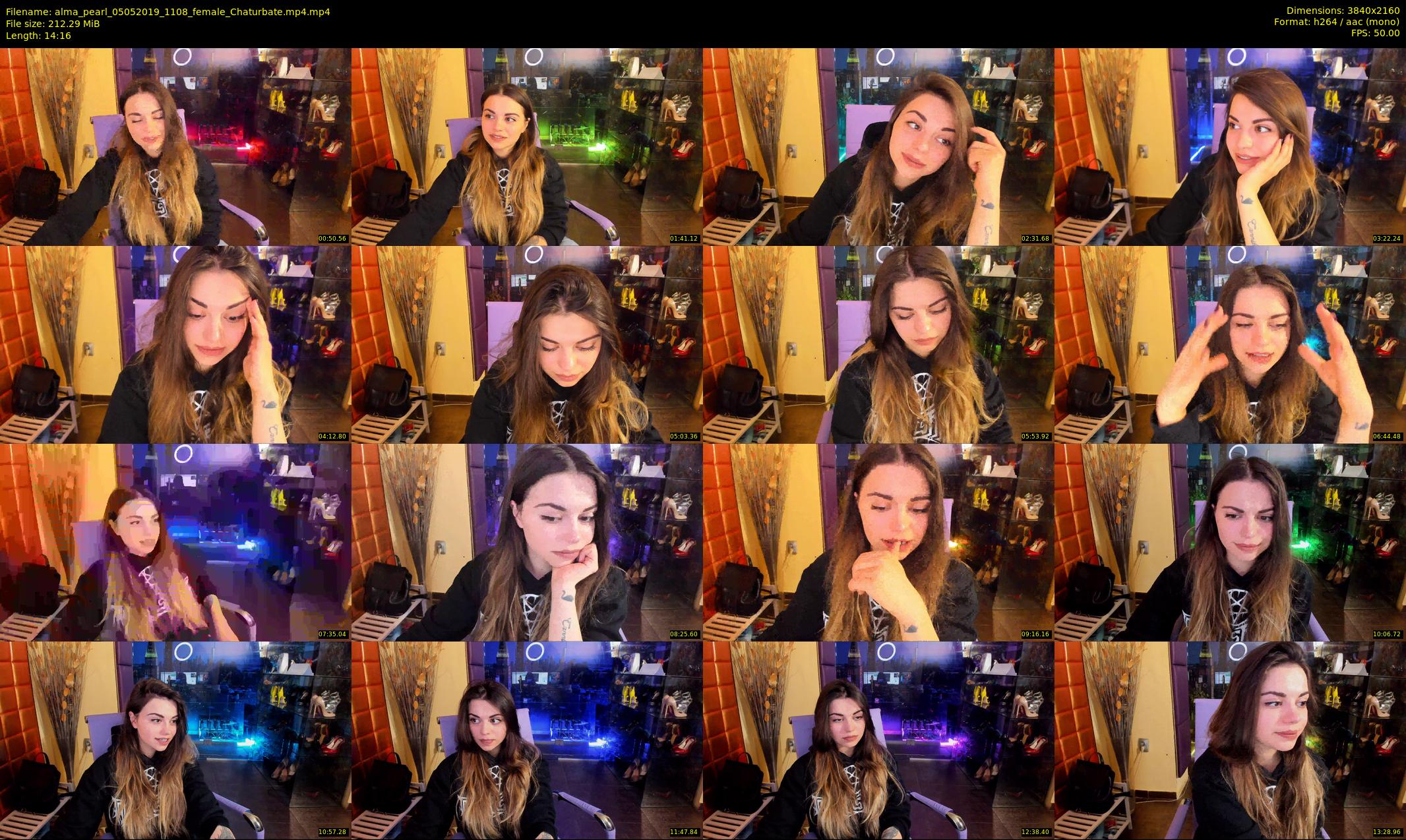alma_pearl — 15 minute Chaturbate female cam show recording, 4K, May 5, 2019