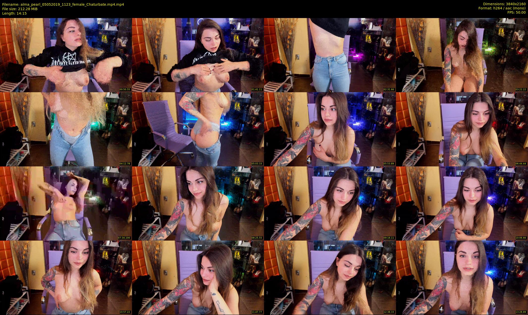 alma_pearl — 15 minute Chaturbate female cam show recording, 4K, May 5, 2019