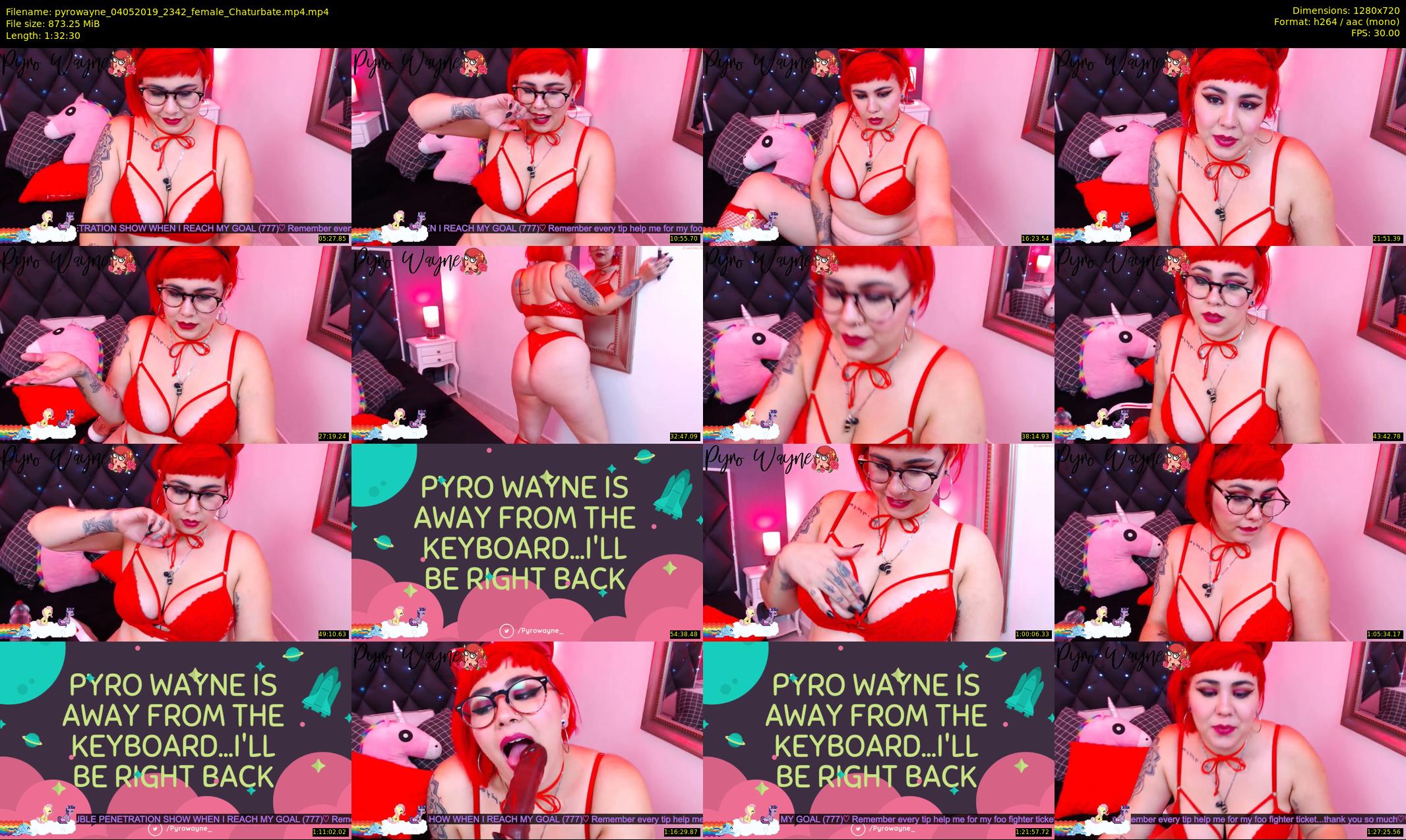 pyrowayne — 93 minute Chaturbate female cam show recording, 720p, May 4, 2019