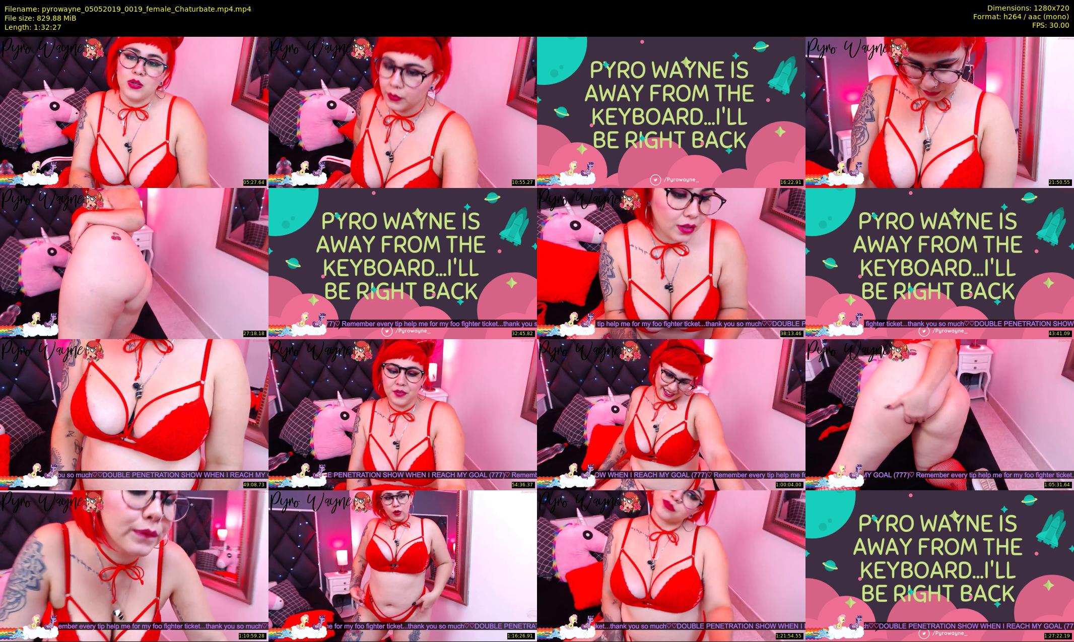 pyrowayne — 93 minute Chaturbate female cam show recording, 720p, May 5, 2019