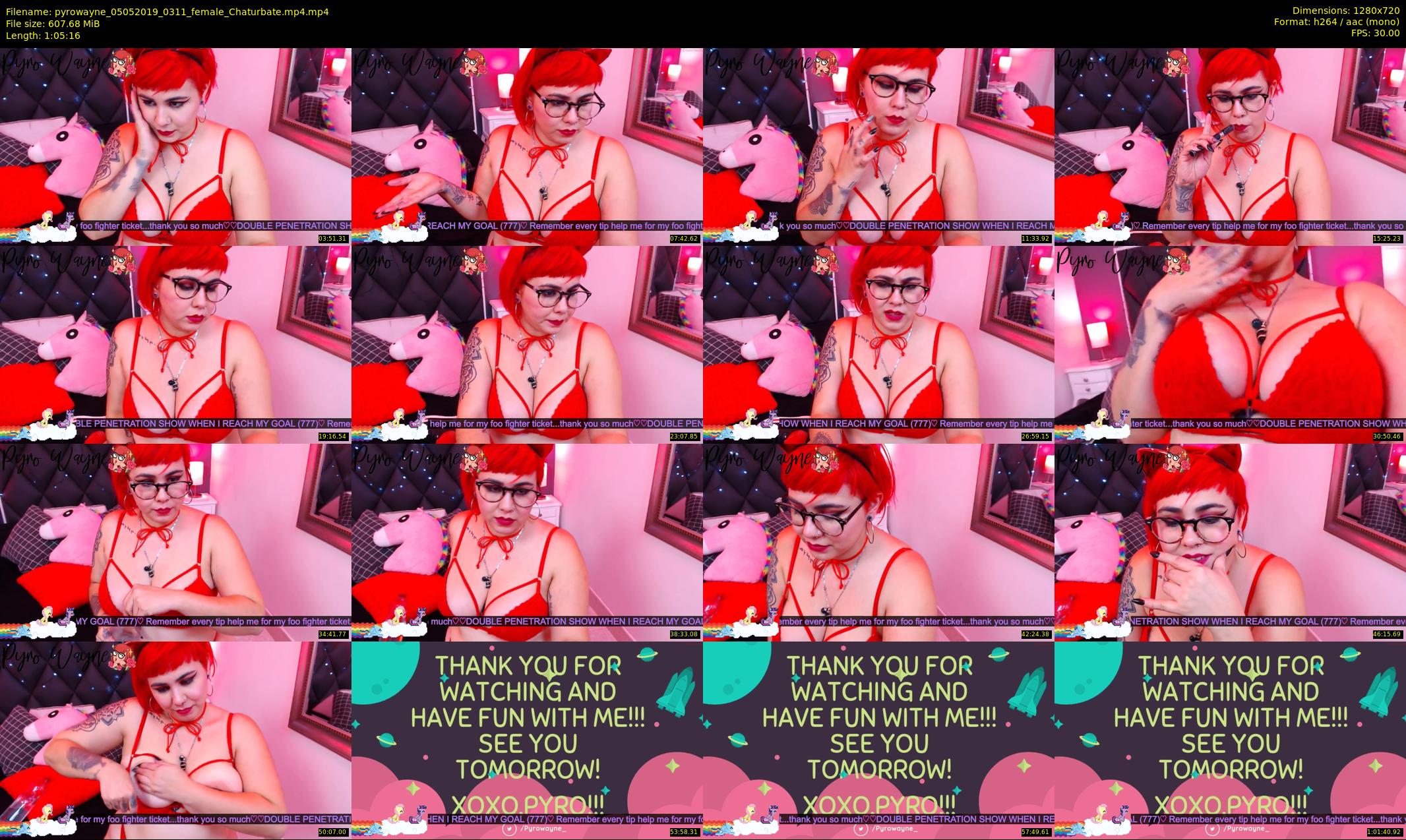 pyrowayne — 66 minute Chaturbate female cam show recording, 720p, May 5, 2019