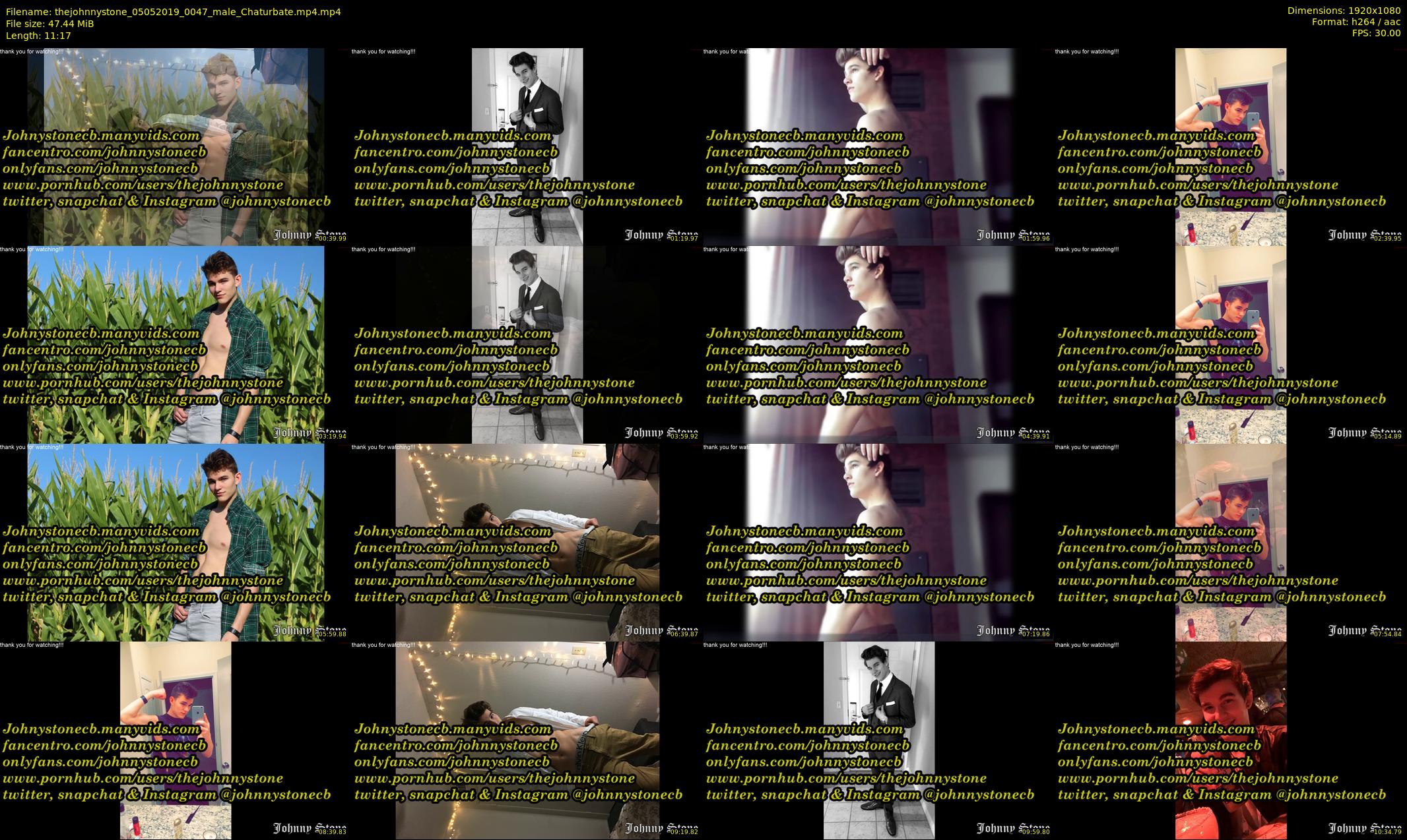 thejohnnystone — 12 minute Chaturbate male cam show recording, 1080p, May 5, 2019