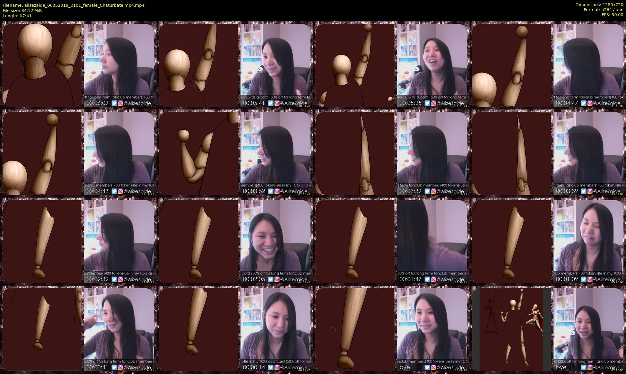 alizezaide — 8 minute Chaturbate female cam show recording, 720p, May 6, 2019