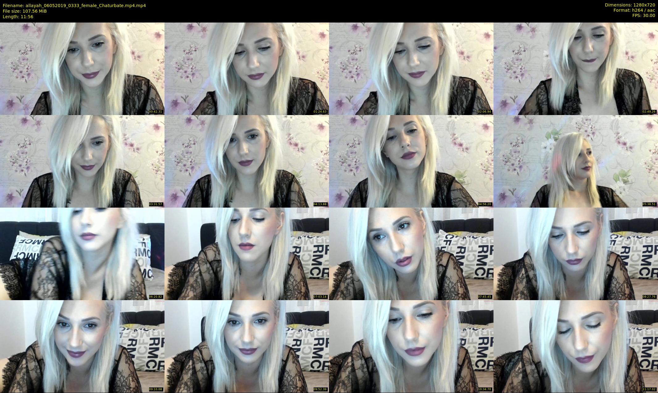 allayah — 12 minute Chaturbate female cam show recording, 720p, May 6, 2019