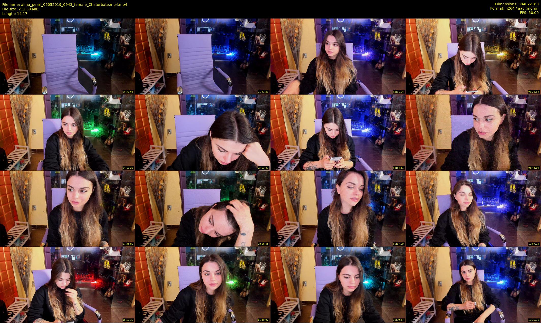 alma_pearl — 15 minute Chaturbate female cam show recording, 4K, May 6, 2019