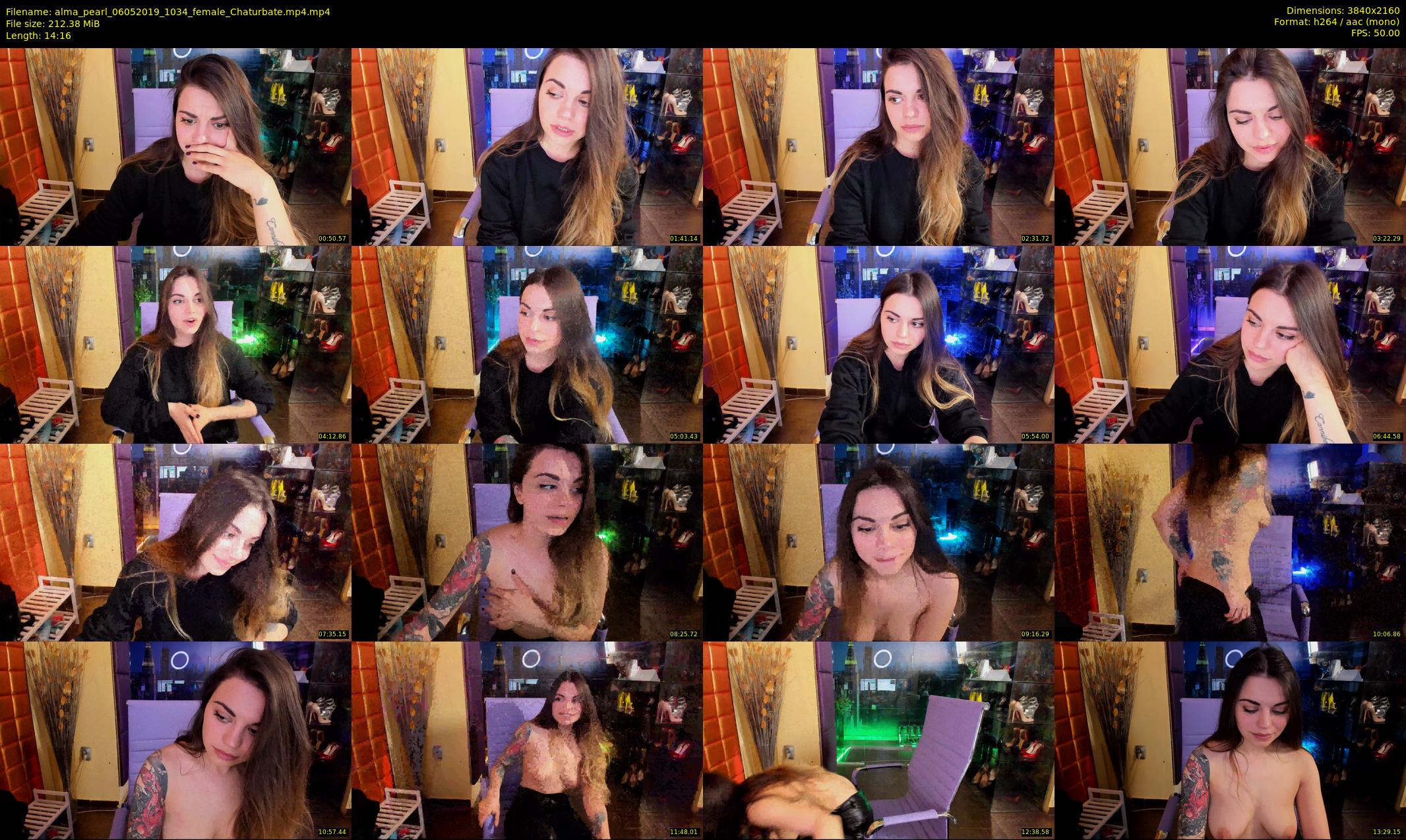 alma_pearl — 15 minute Chaturbate female cam show recording, 4K, May 6, 2019