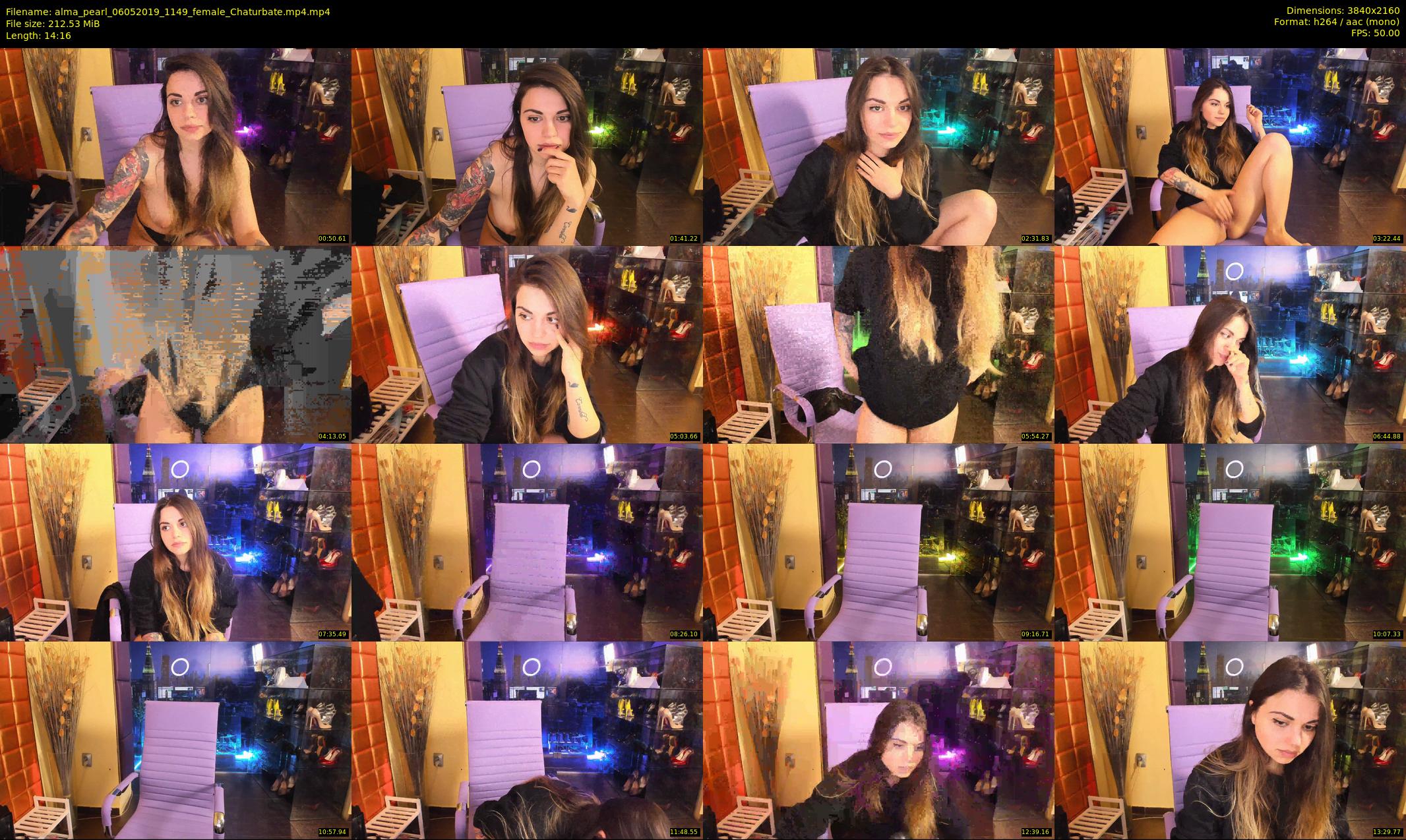 alma_pearl — 15 minute Chaturbate female cam show recording, 4K, May 6, 2019