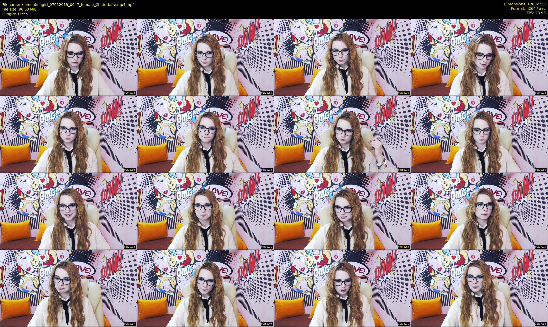 klementinagirl — 12 minute Chaturbate female cam show recording, 720p, May 7, 2019