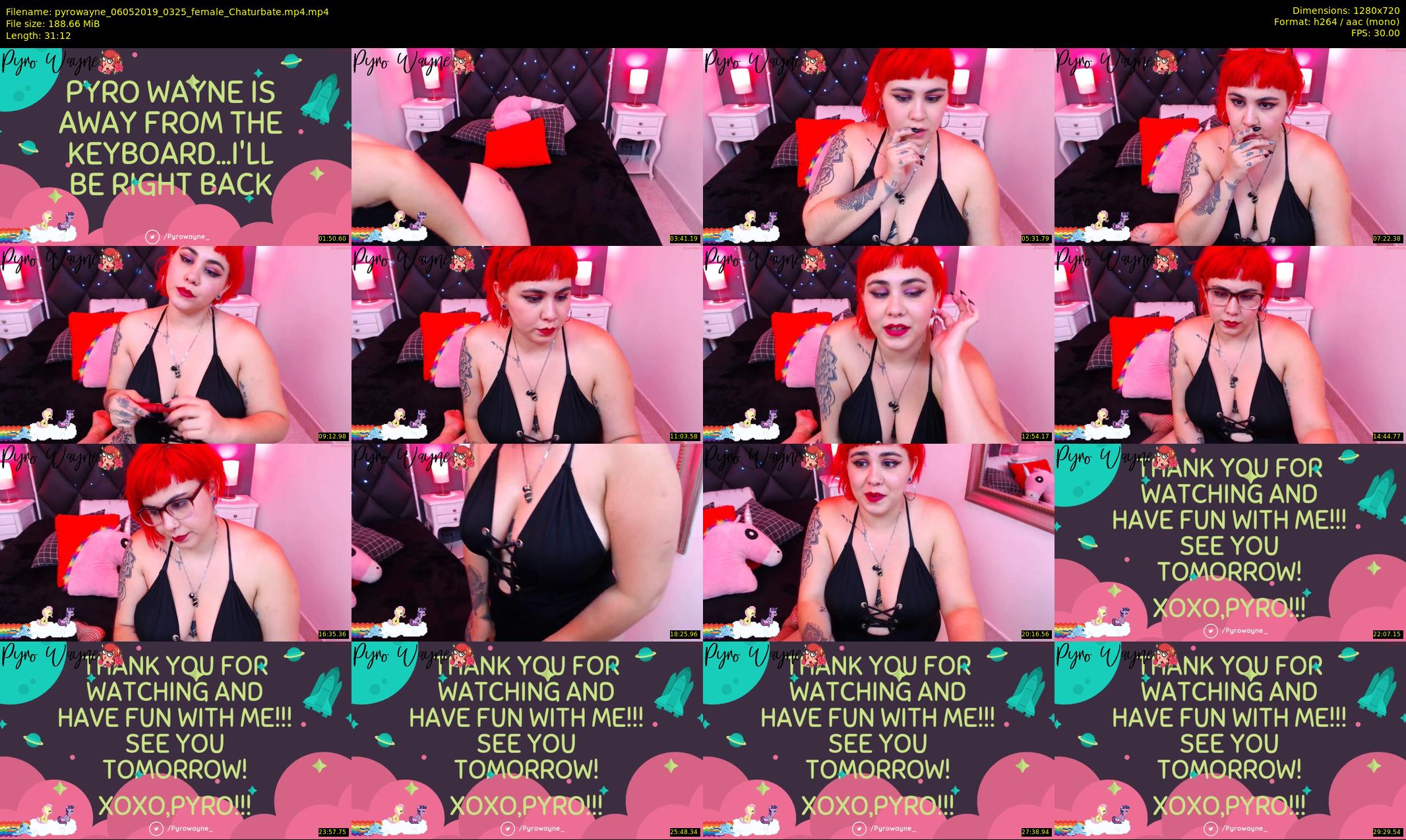 pyrowayne — 32 minute Chaturbate female cam show recording, 720p, May 6, 2019