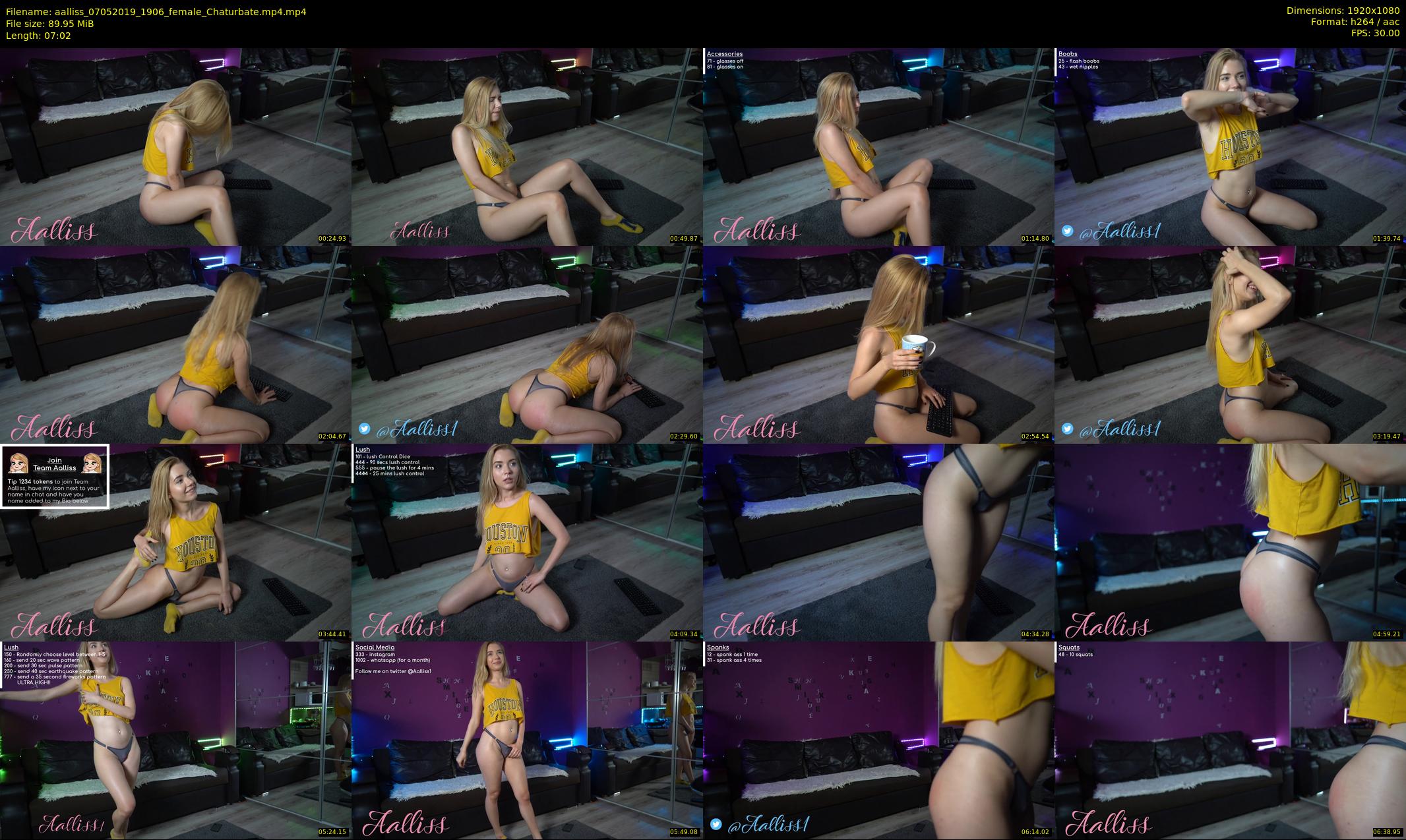 aalliss — 8 minute Chaturbate female cam show recording, 1080p, May 7, 2019