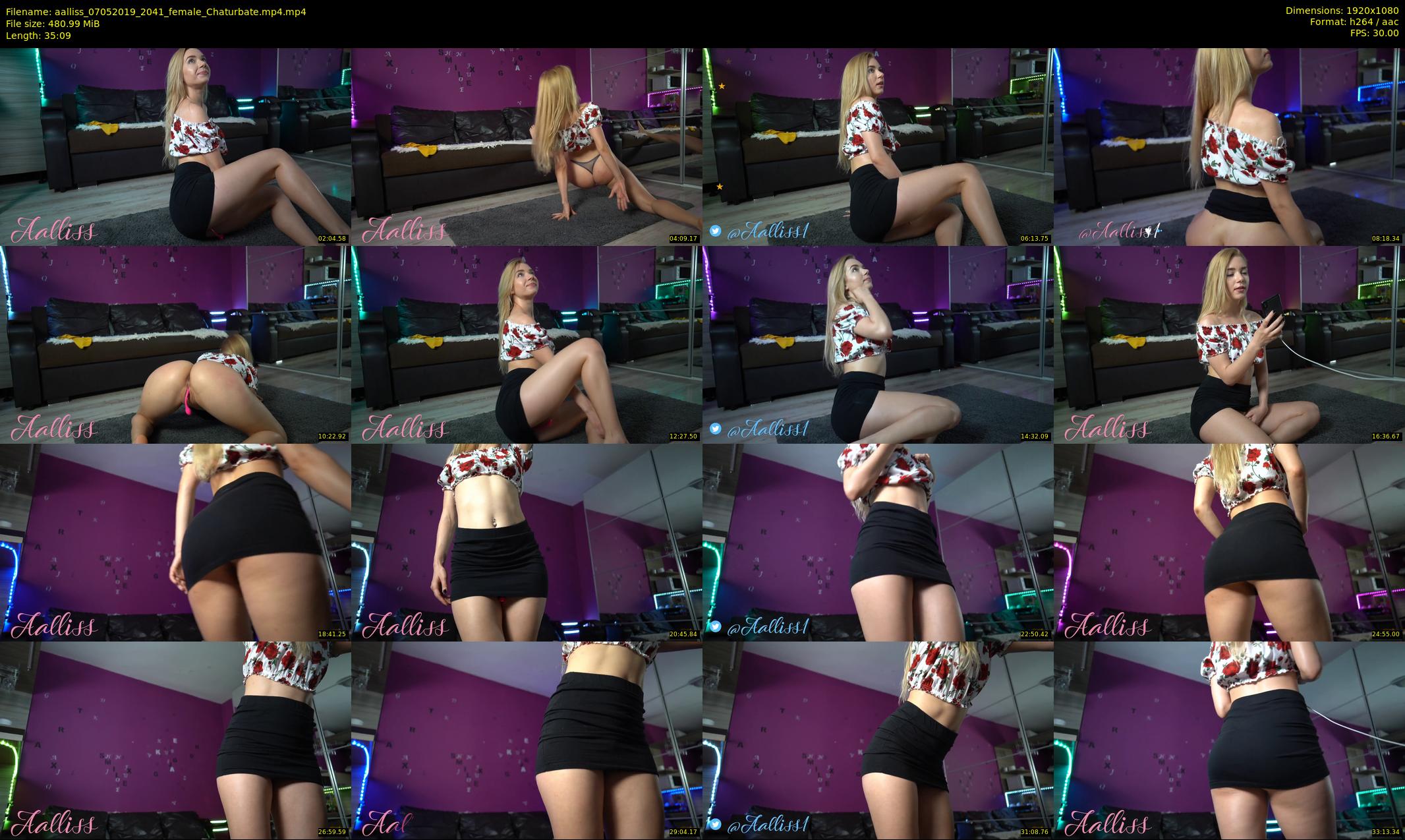 aalliss — 36 minute Chaturbate female cam show recording, 1080p, May 7, 2019