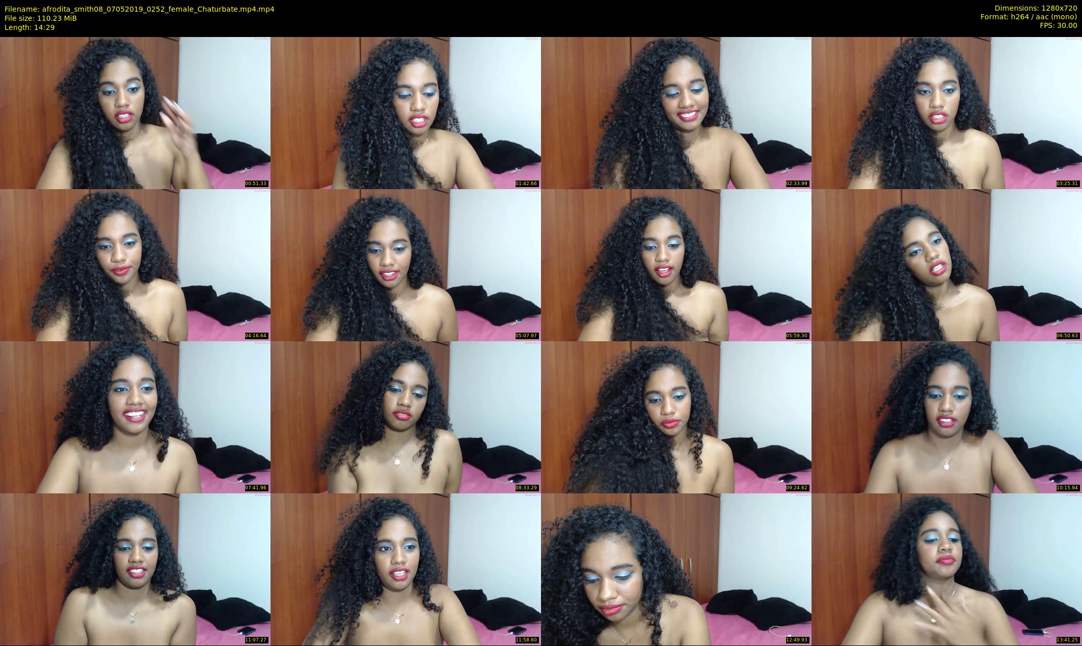 afrodita_smith08 — 15 minute Chaturbate female cam show recording, 720p, May 7, 2019