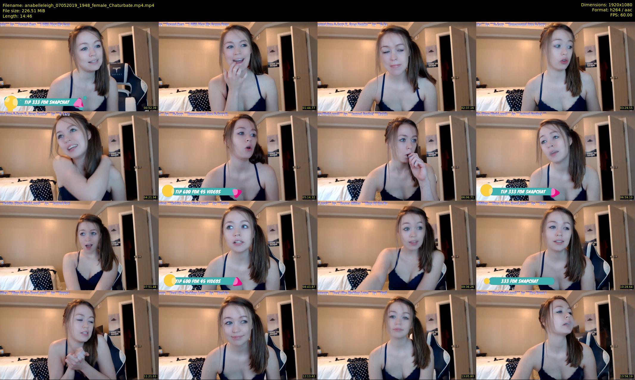 anabelleleigh — 15 minute Chaturbate female cam show recording, 1080p, May 7, 2019