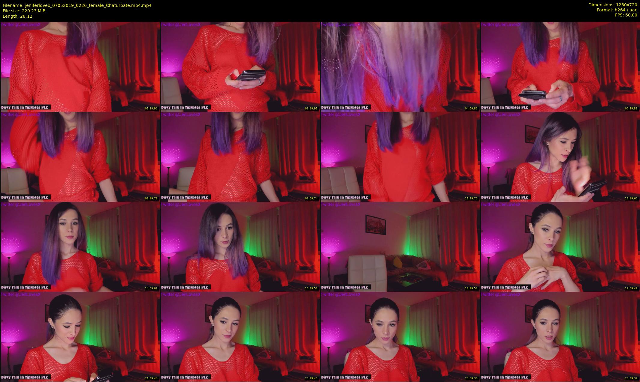 jeniferlovex — 29 minute Chaturbate female cam show recording, 720p, May 7, 2019