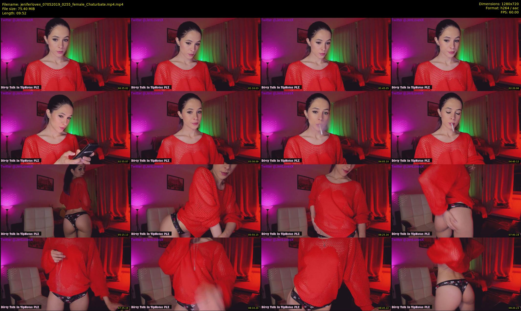 jeniferlovex — 10 minute Chaturbate female cam show recording, 720p, May 7, 2019