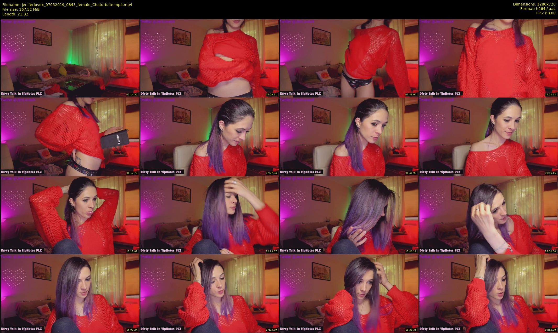 jeniferlovex — 22 minute Chaturbate female cam show recording, 720p, May 7, 2019