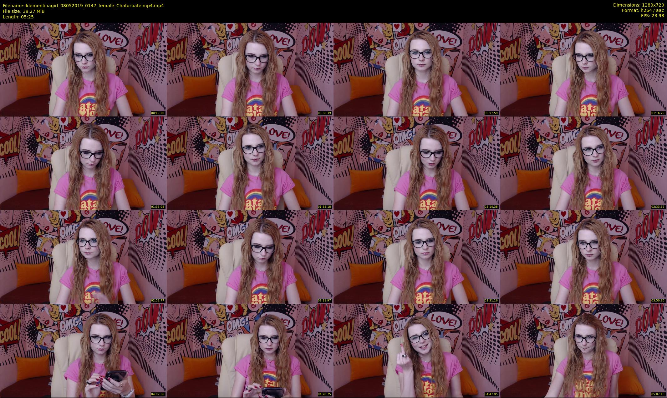 klementinagirl — 6 minute Chaturbate female cam show recording, 720p, May 8, 2019