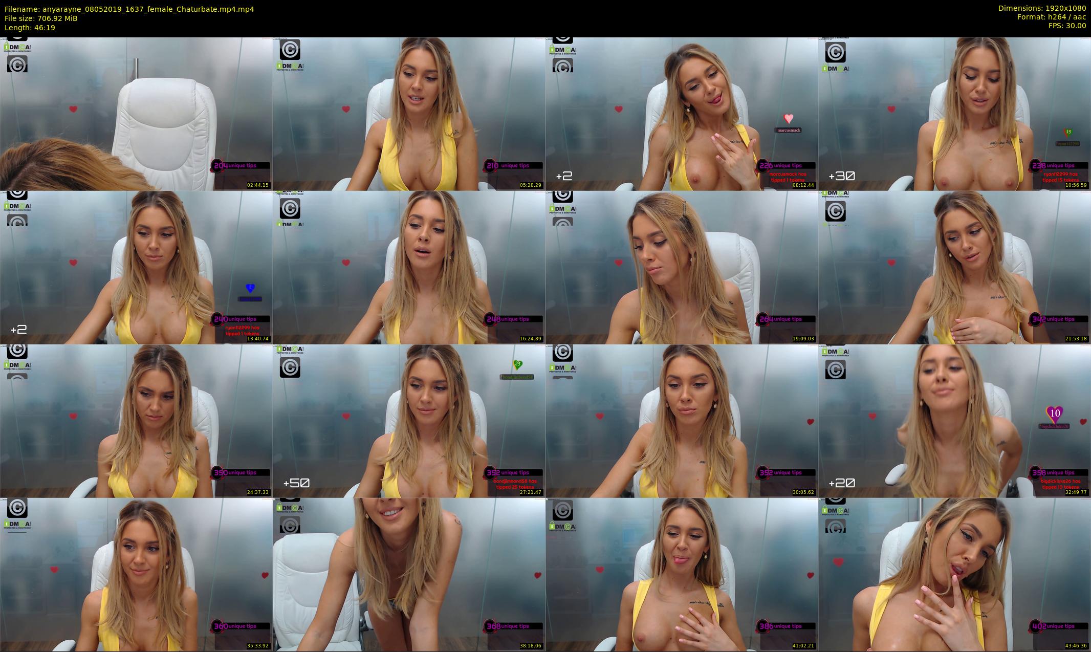 anyarayne — 47 minute Chaturbate female cam show recording, 1080p, May 8, 2019