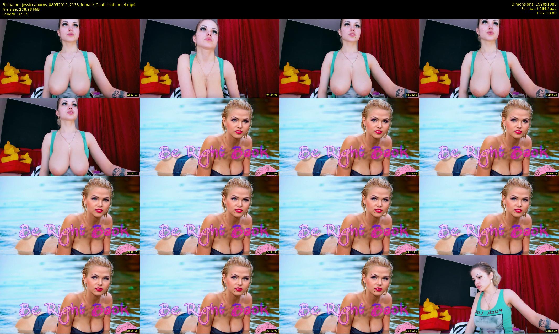 jessiccaburns — 38 minute Chaturbate female cam show recording, 1080p, May 8, 2019
