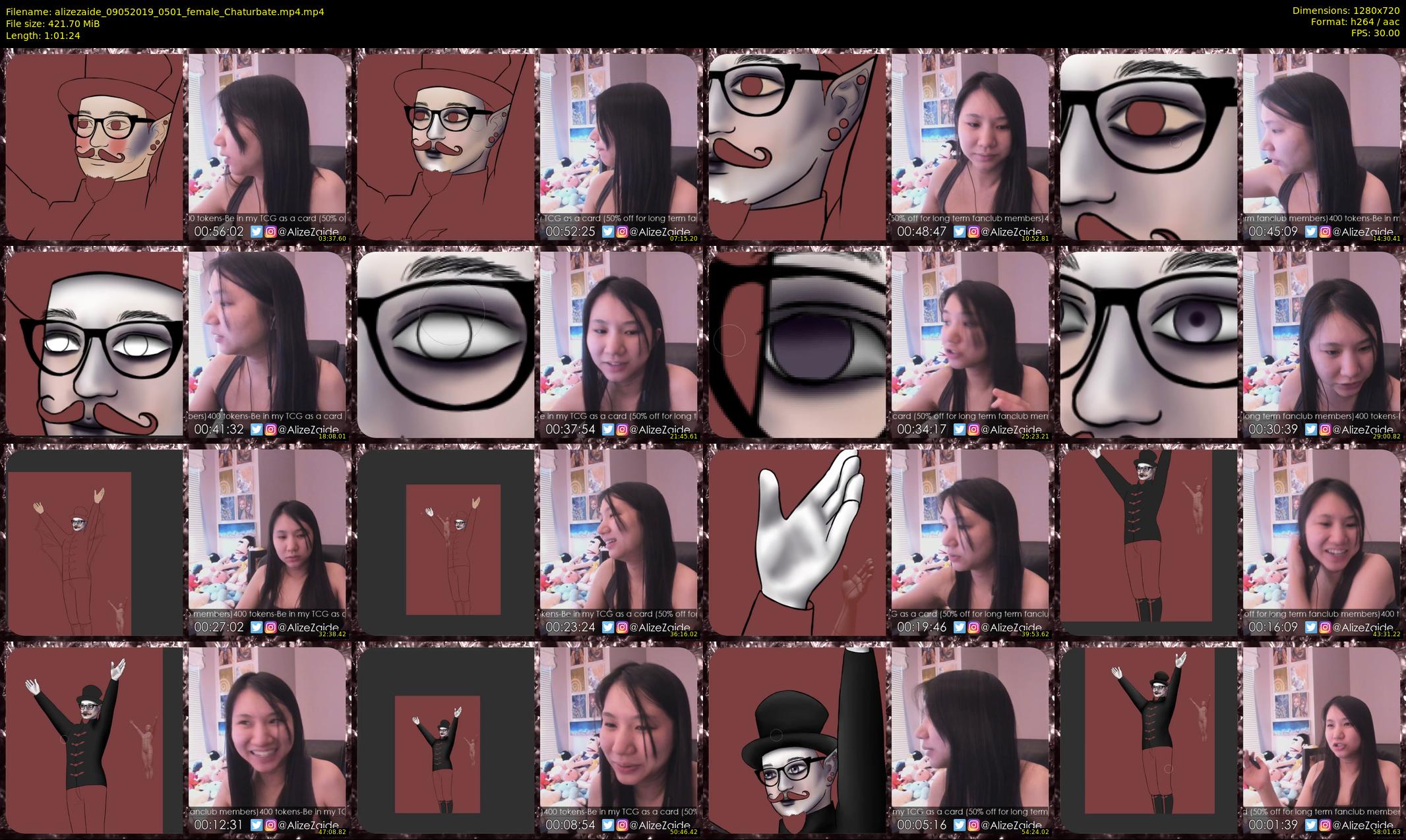 alizezaide — 62 minute Chaturbate female cam show recording, 720p, May 9, 2019